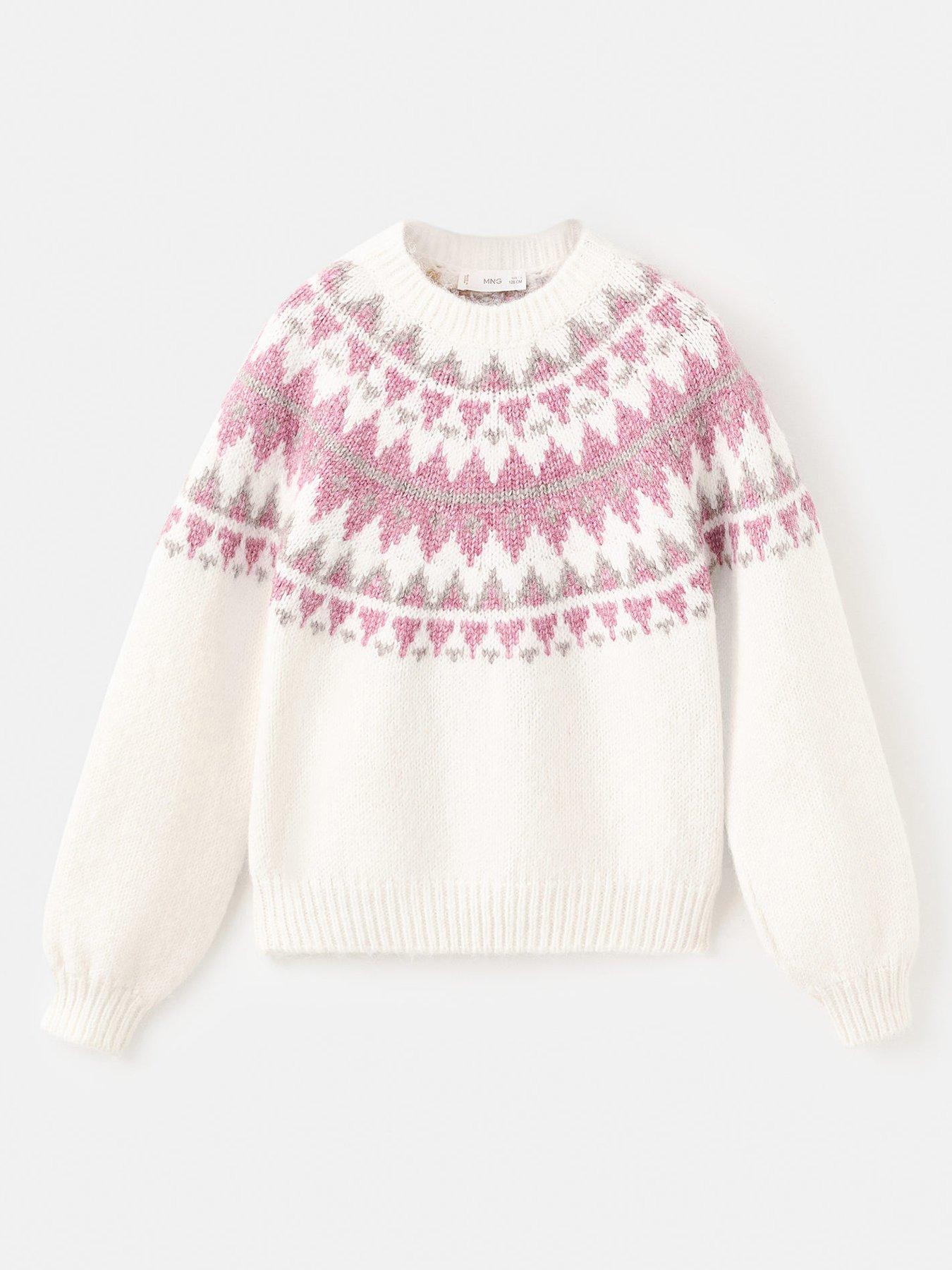 Mango Girls Fairisle Knitted Jumper - Cream