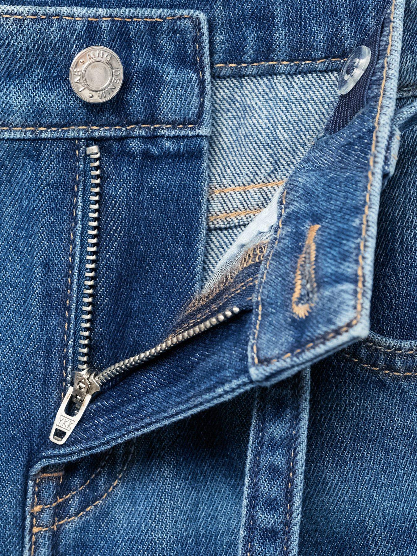  image of mango-girls-tie-waist-detail-jeans-dark-blue