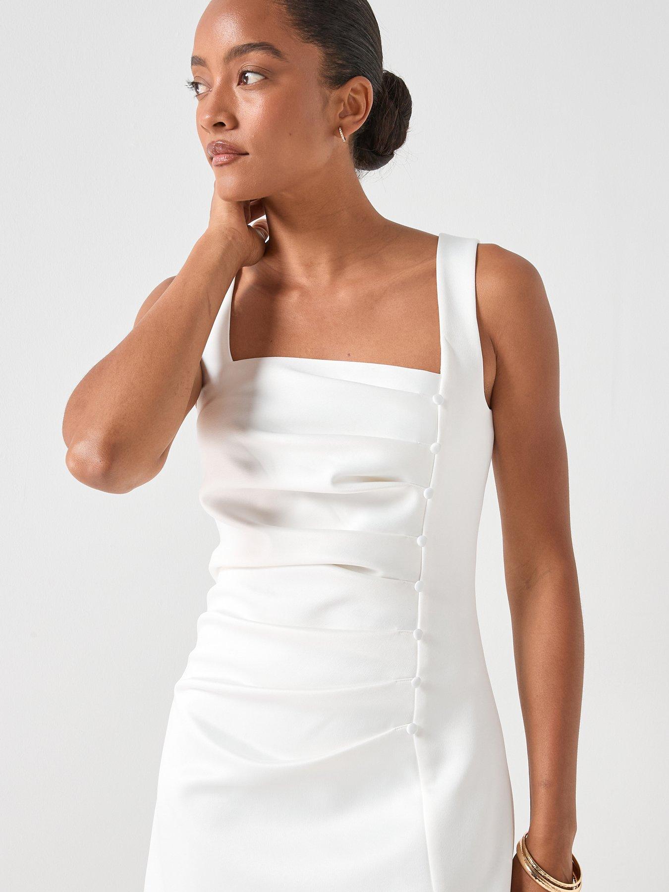 knee length dresses for ladies Midnight Jewel Square-Neck Mini Dress Small