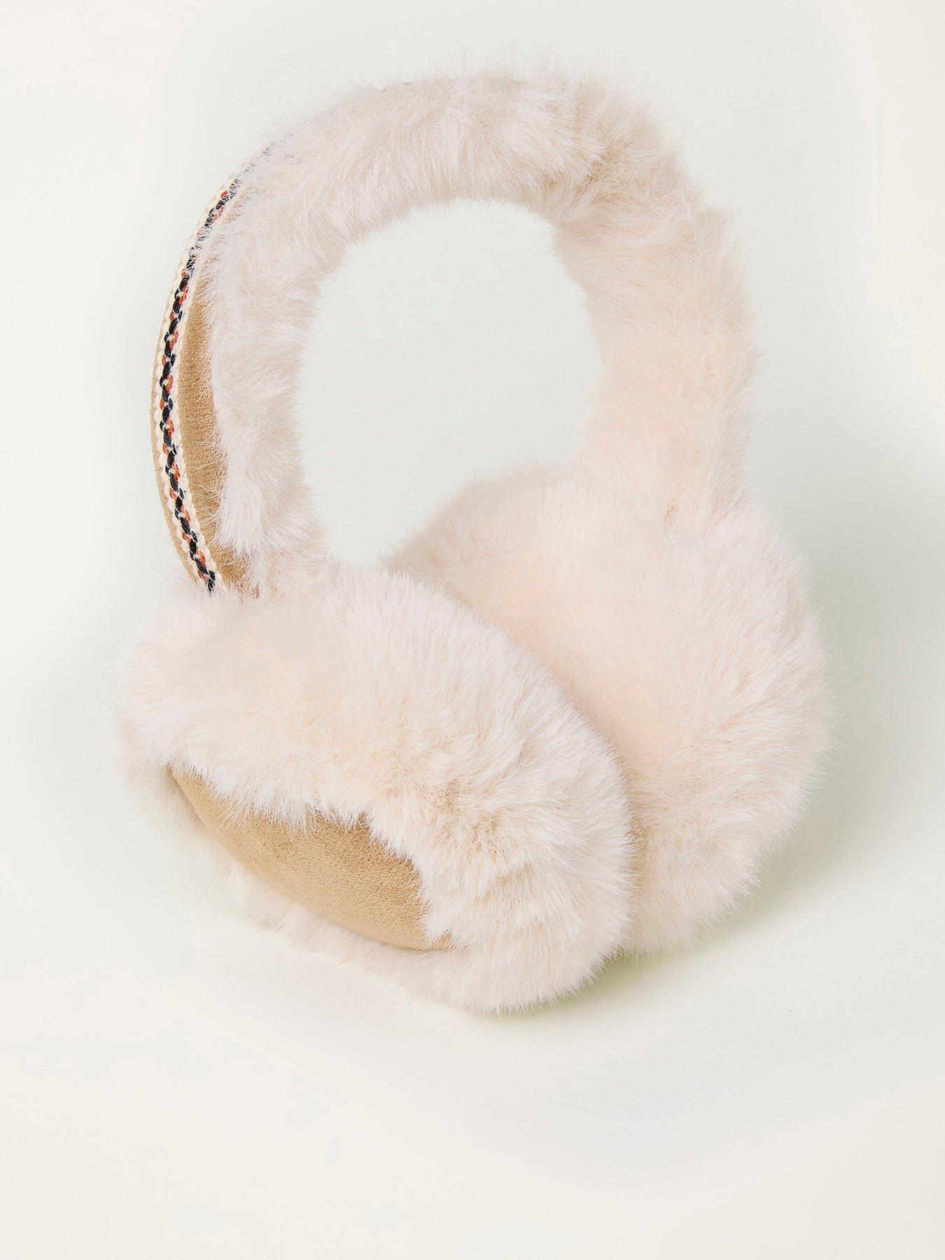FatFace Fluffy Earmuffs - Tan Brown