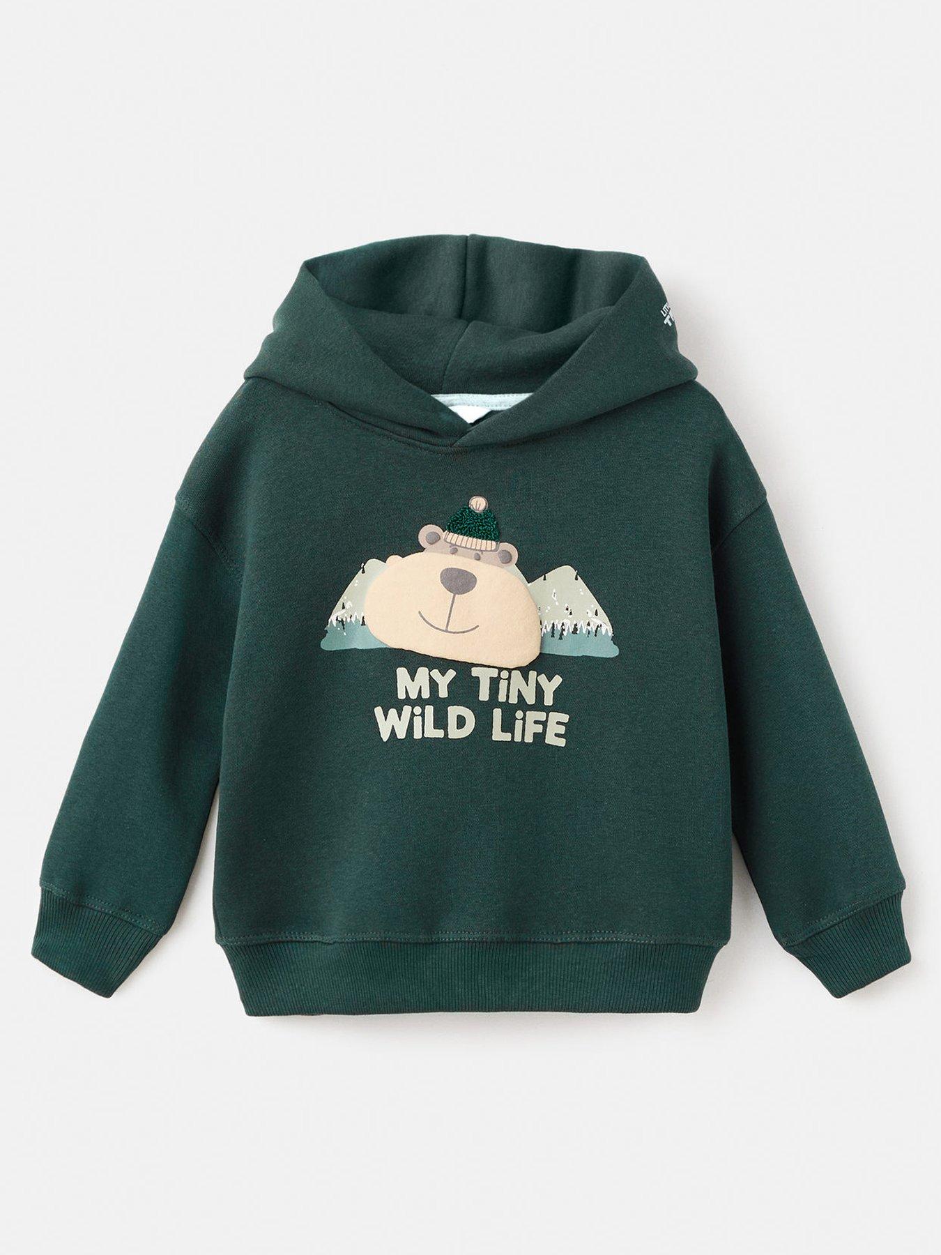 Mango Younger Boys Wild Life Hoodie - Dark Green