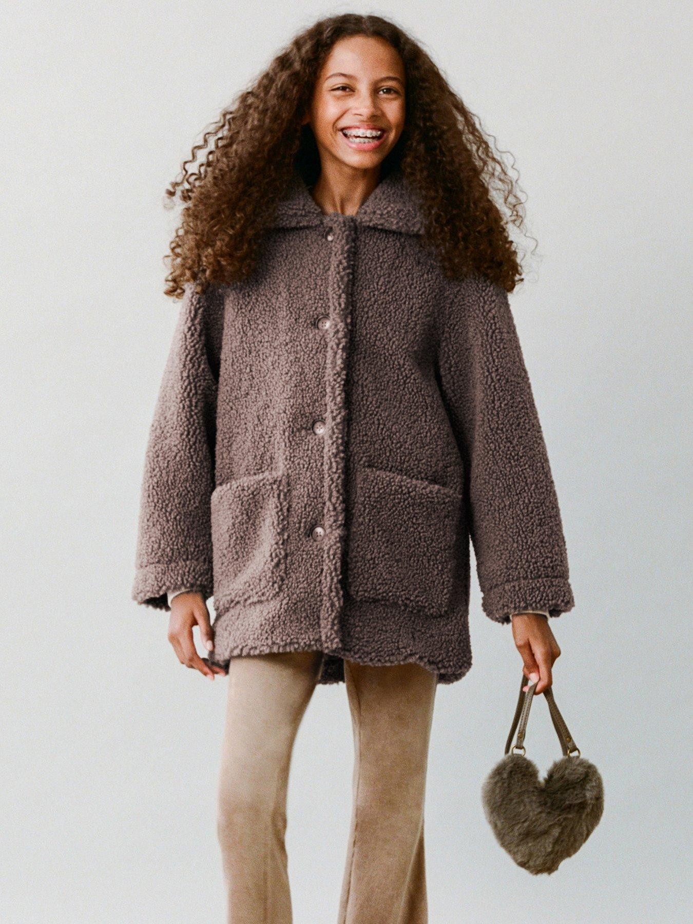 mango-girls-teddy-fleece-coat-brown