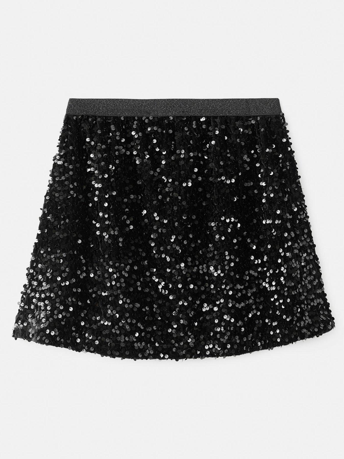  image of mango-girls-sequin-skirt-black