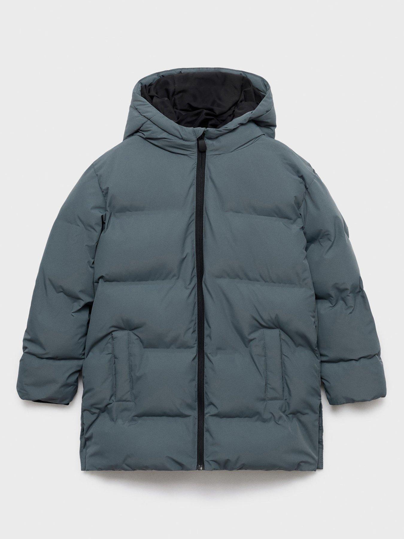 Mango Boys Longline Padded Coat - Blue
