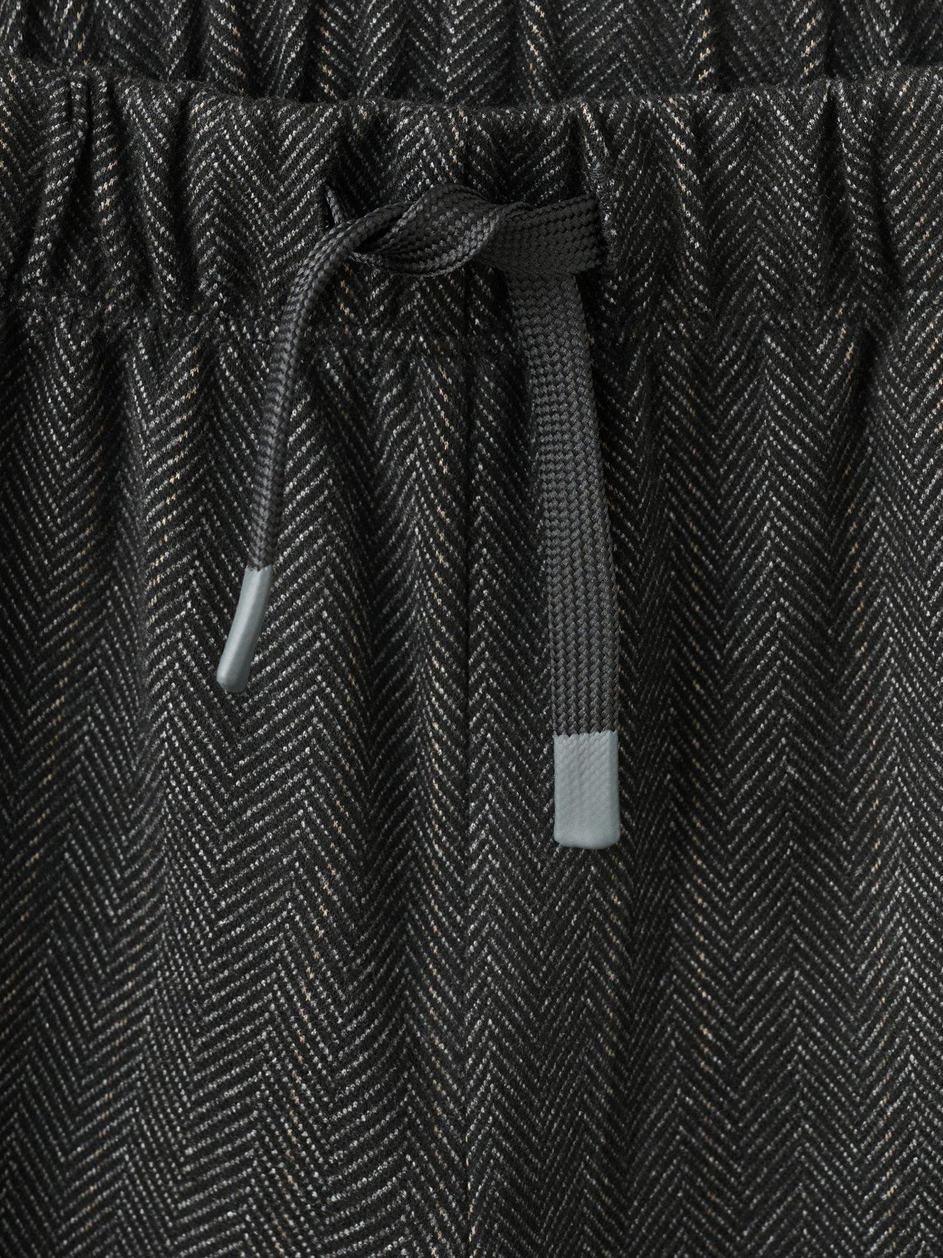  image of mango-boys-herringbone-straight-leg-trousers-dark-grey