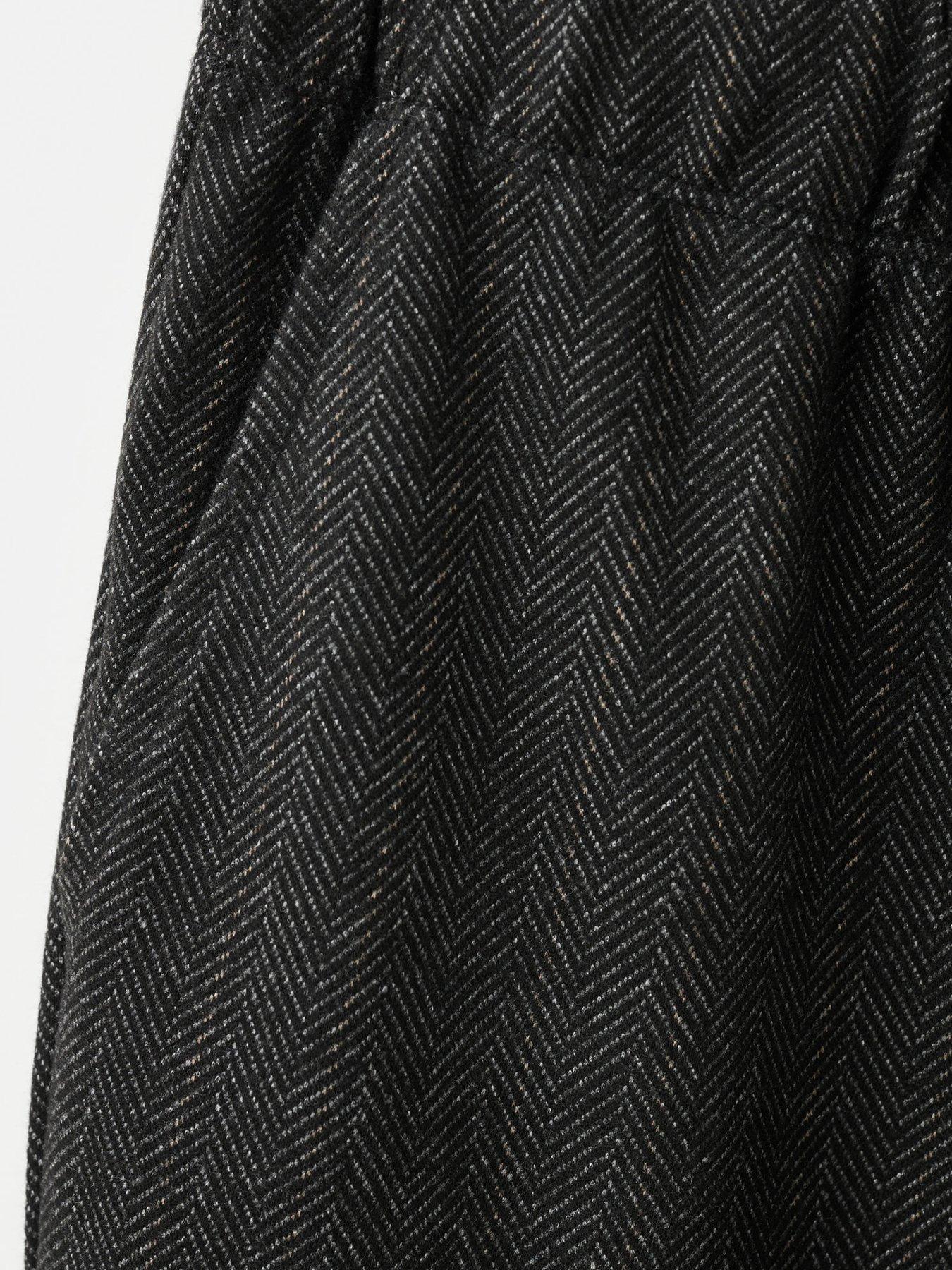  image of mango-boys-herringbone-straight-leg-trousers-dark-grey