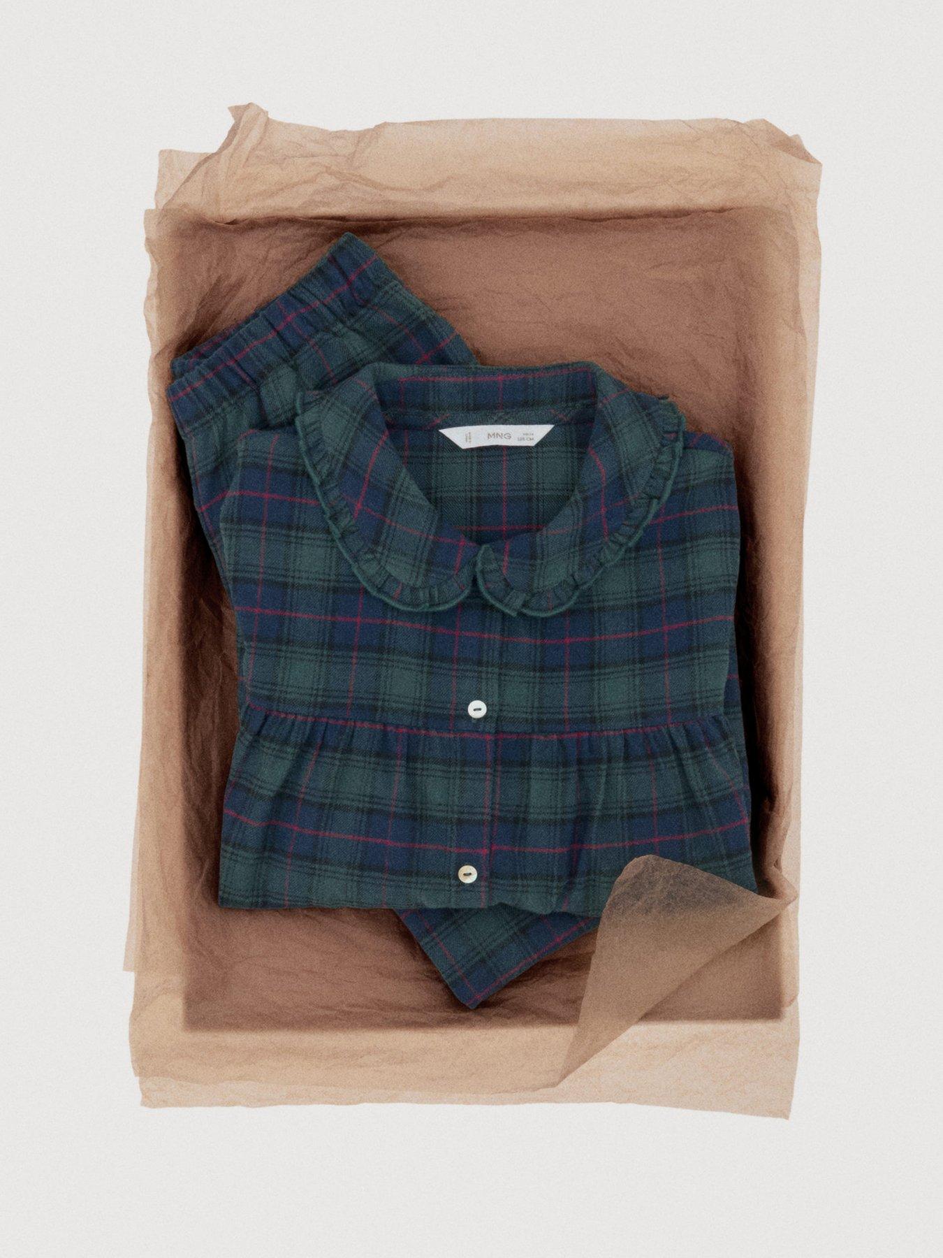  image of mango-girls-tartan-pyjamas-green