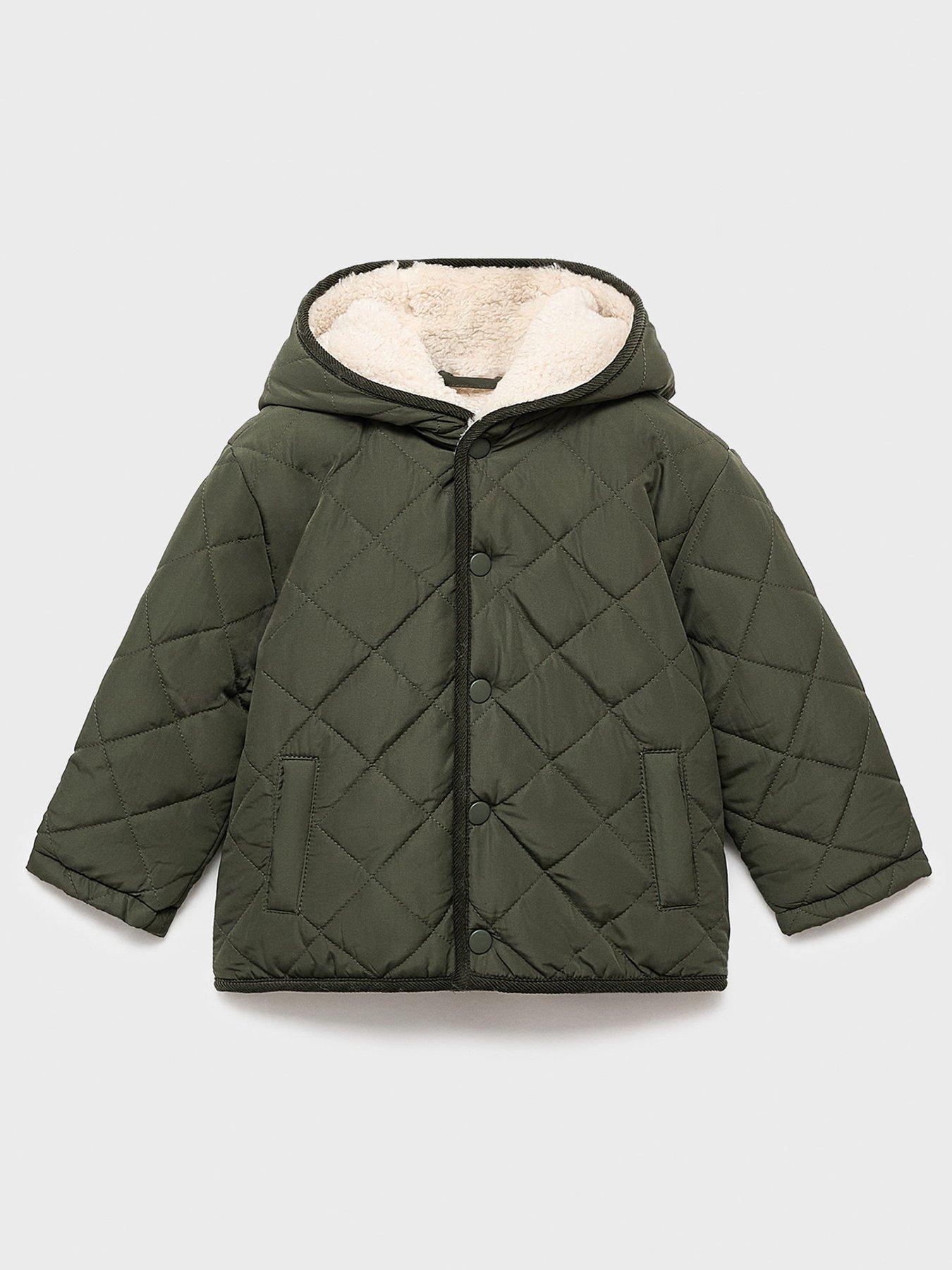 Mango Younger Boys Quilted Coat - Khaki