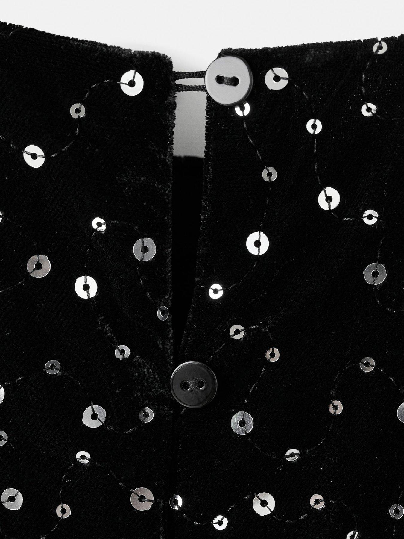  image of mango-girls-sequin-jumpsuit-black