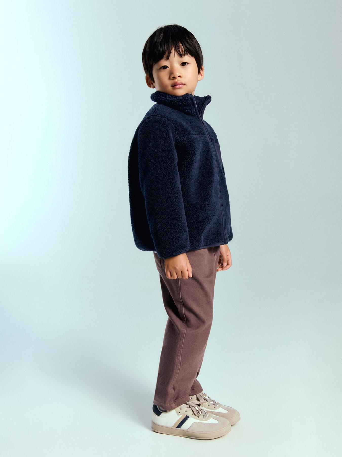 front image of mango-younger-boys-fleece-jacket-navy