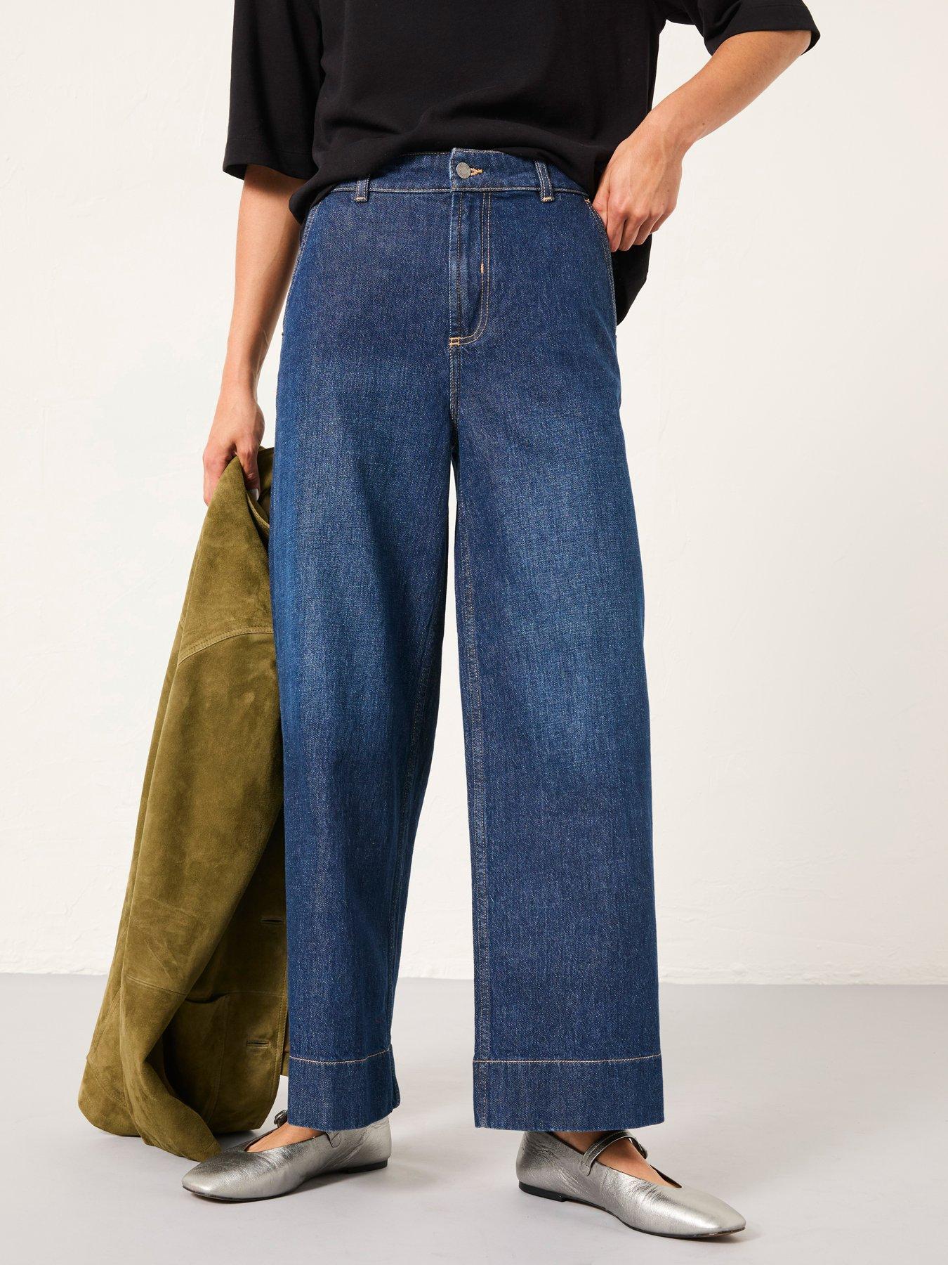 Image 1 of 5 of FatFace Hove Crop Denim Jean - Dark Blue