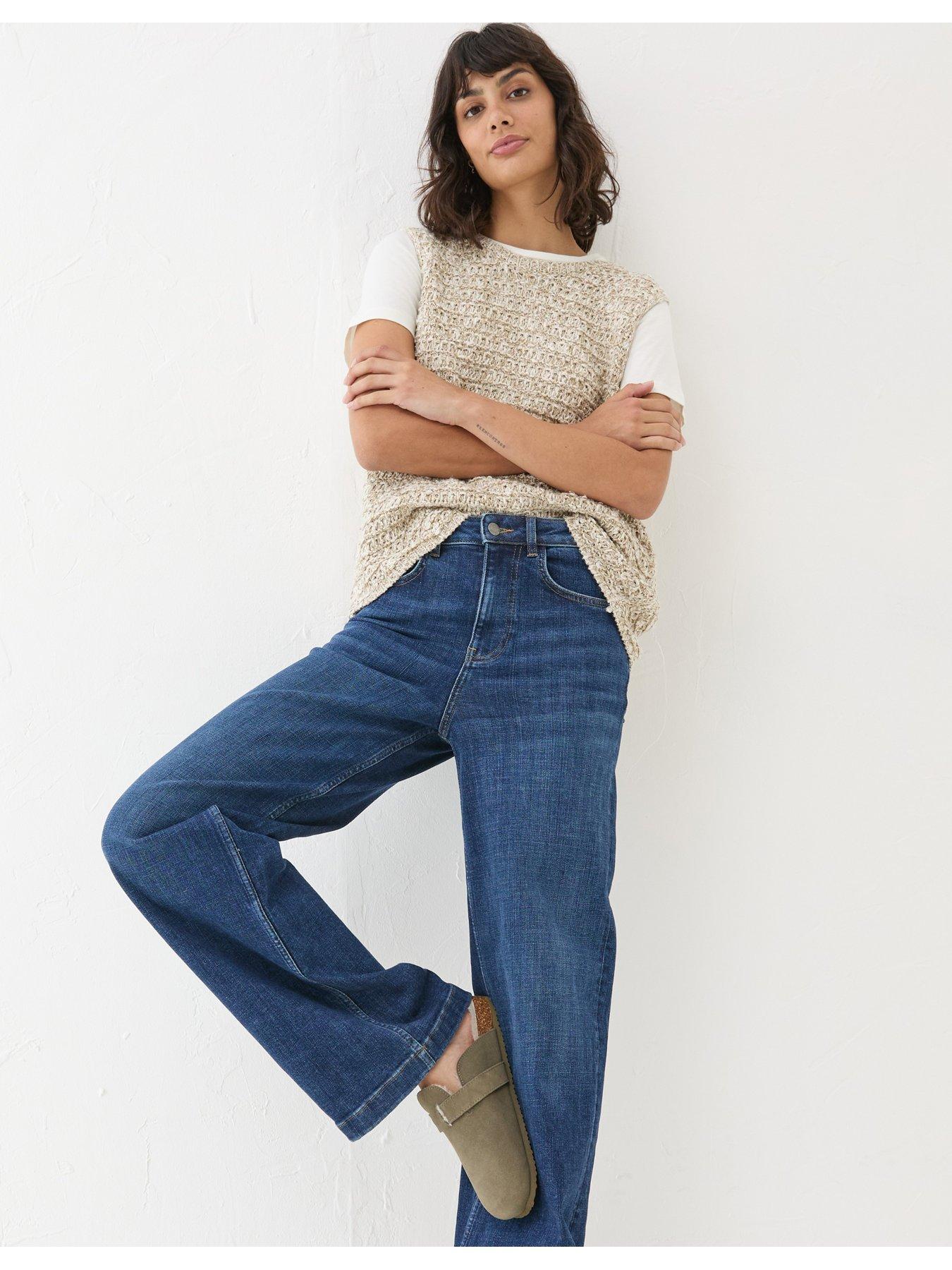 Image 3 of 6 of FatFace Welling Wide Leg Jeans - Blue