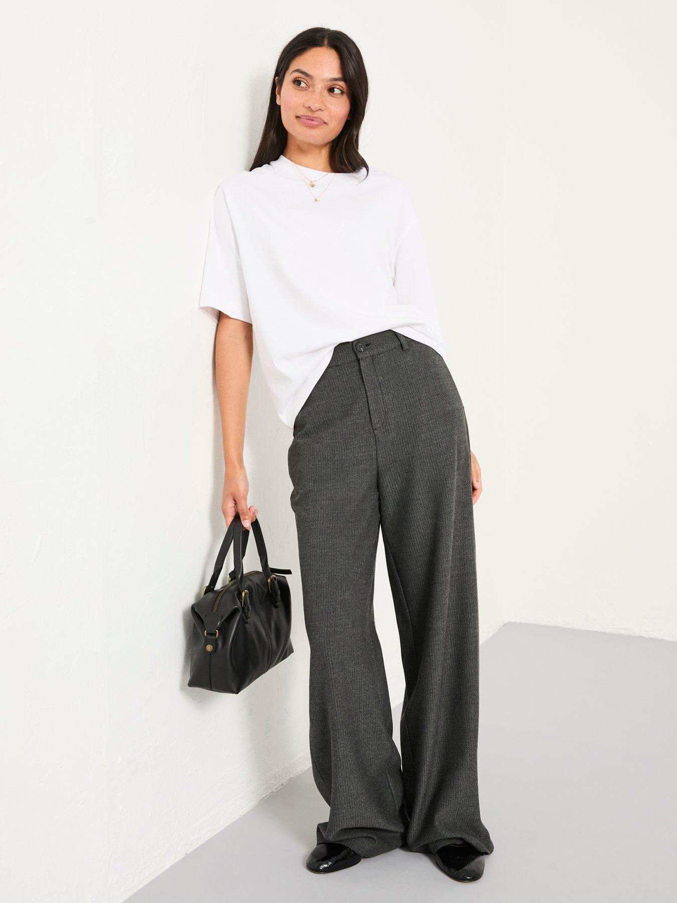 undefined Presley Wide Leg Trouser - Grey