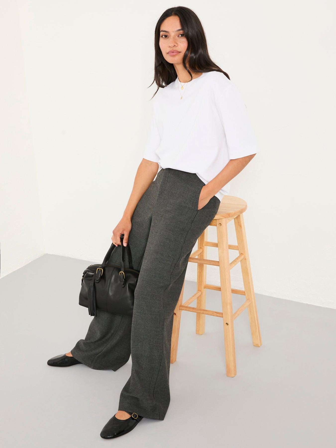 Image 3 of 5 of FatFace Presley Wide Leg Trouser - Grey