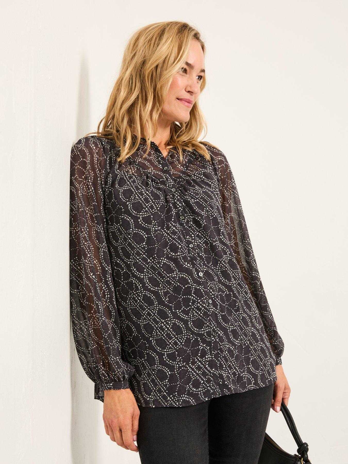 FatFace Pamala Floral Blouse - Graphite Grey