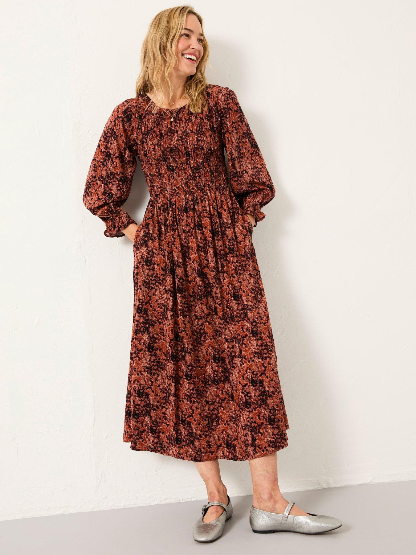 Image 5 of 5 of FatFace Mabel Vintage Midi Dress&nbsp;- Dusky Purple
