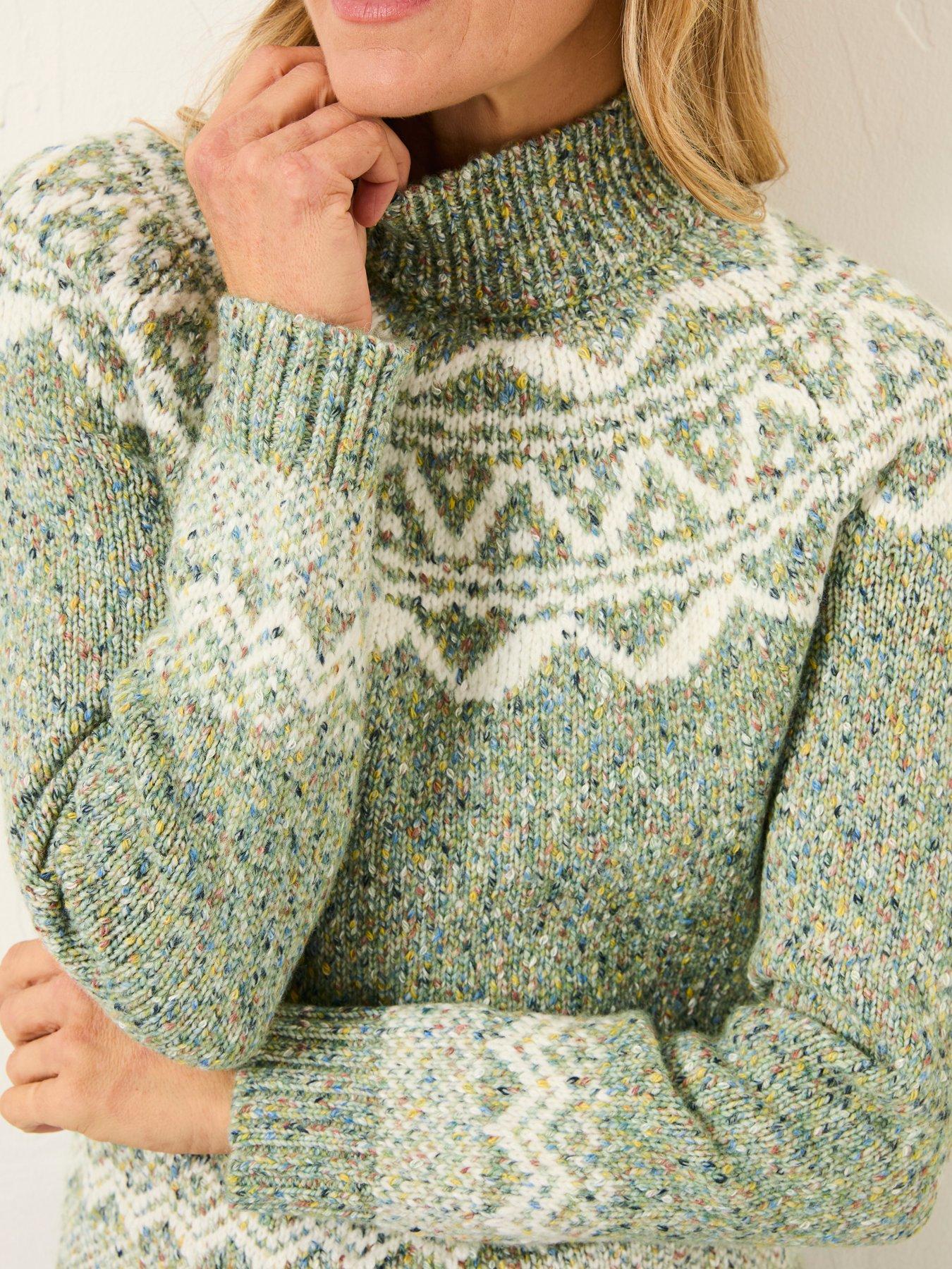  image of fatface-birch-fairisle-jumper-green