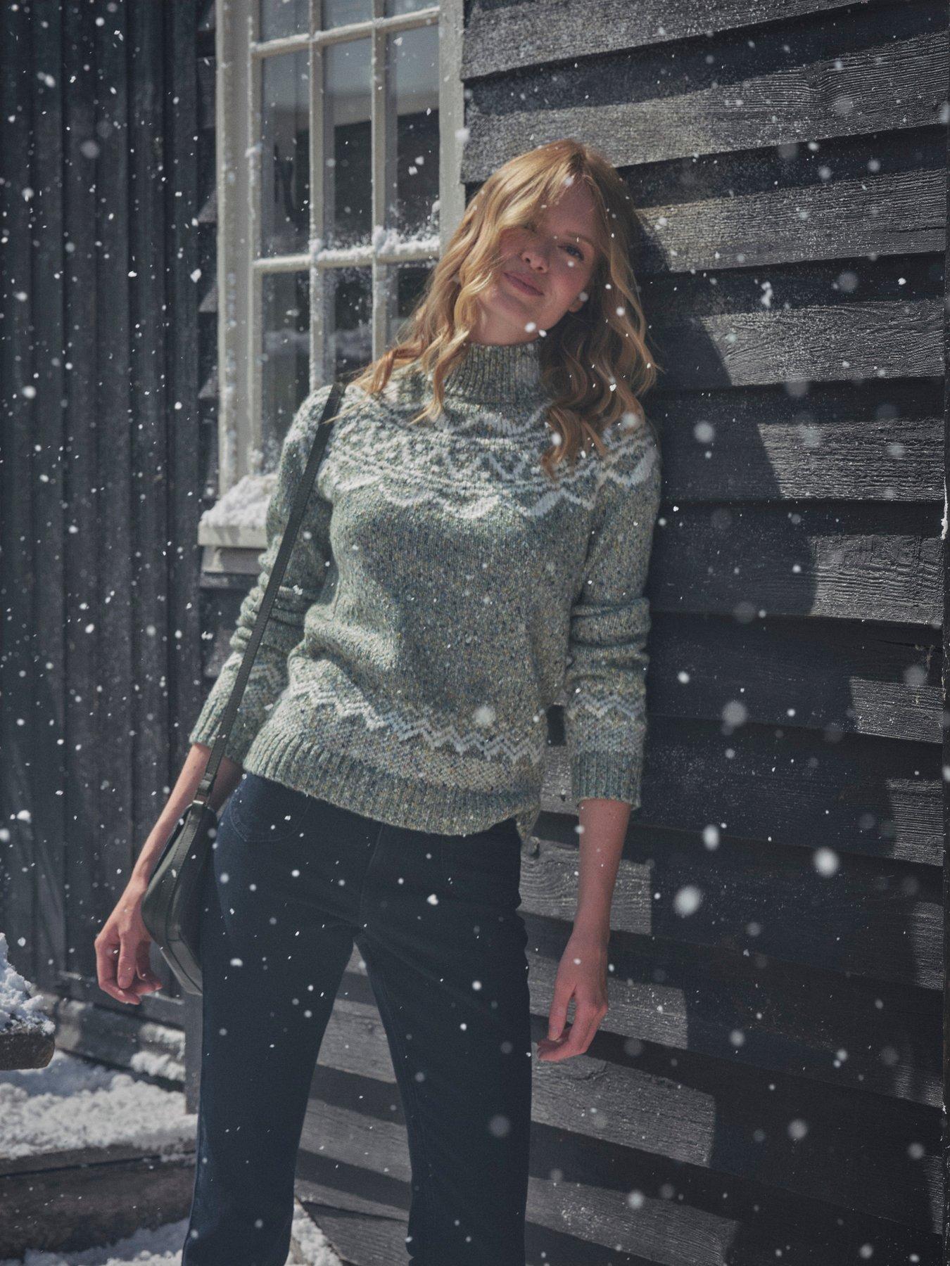 image of fatface-birch-fairisle-jumper-green