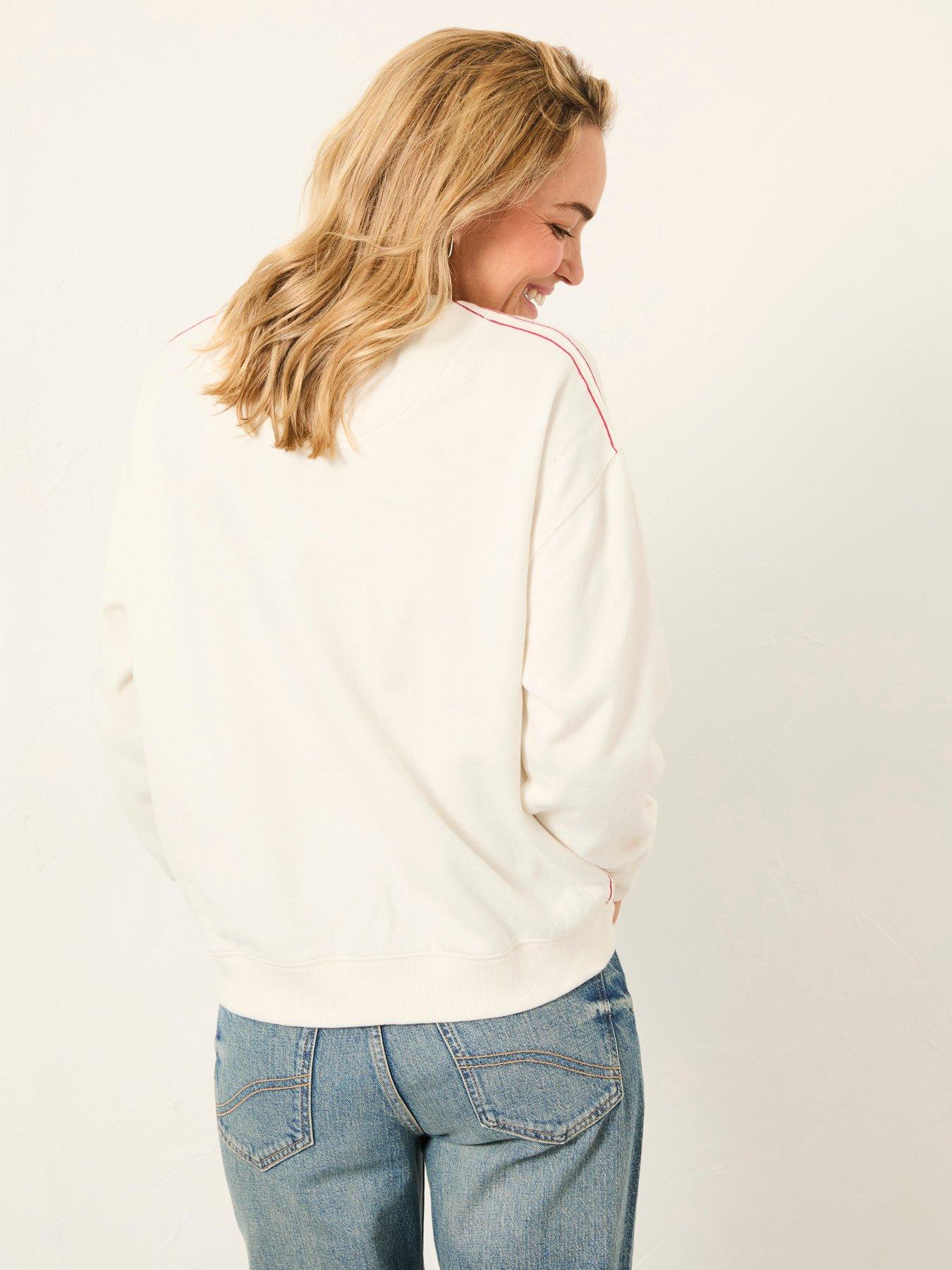 stillFront image of fatface-apres-crew-sweatshirt-white