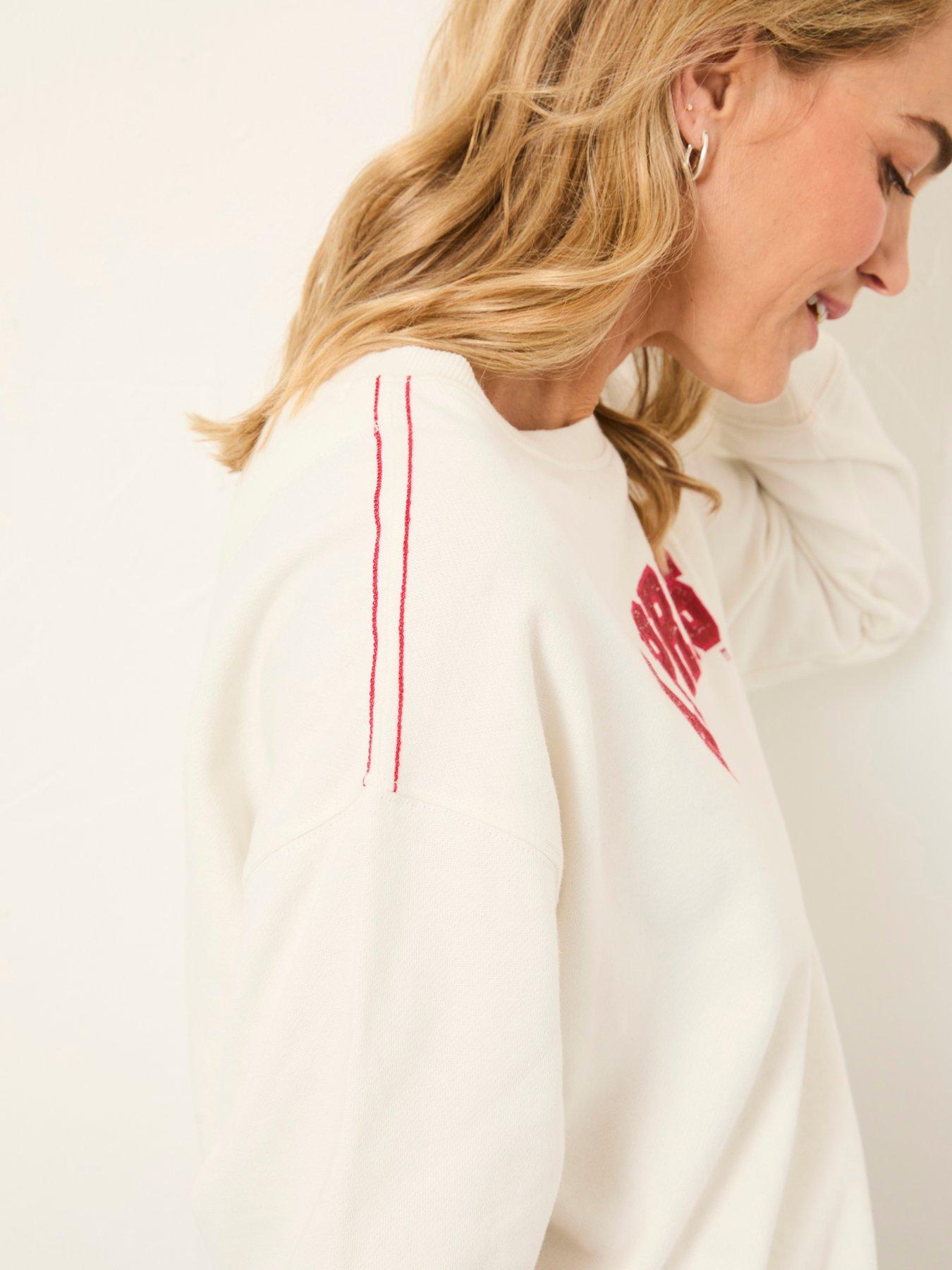 image of fatface-apres-crew-sweatshirt-white
