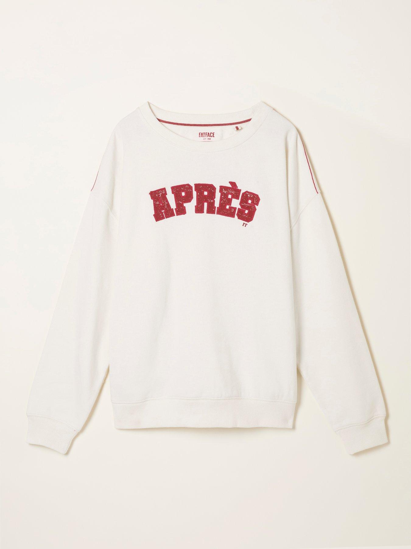  image of fatface-apres-crew-sweatshirt-white