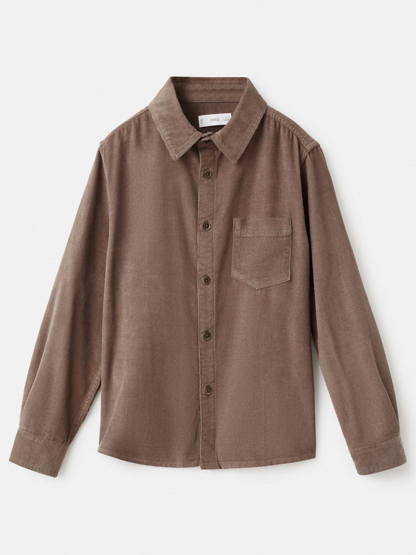 Mango Boys Cord Long Sleeve Shirt - Brown