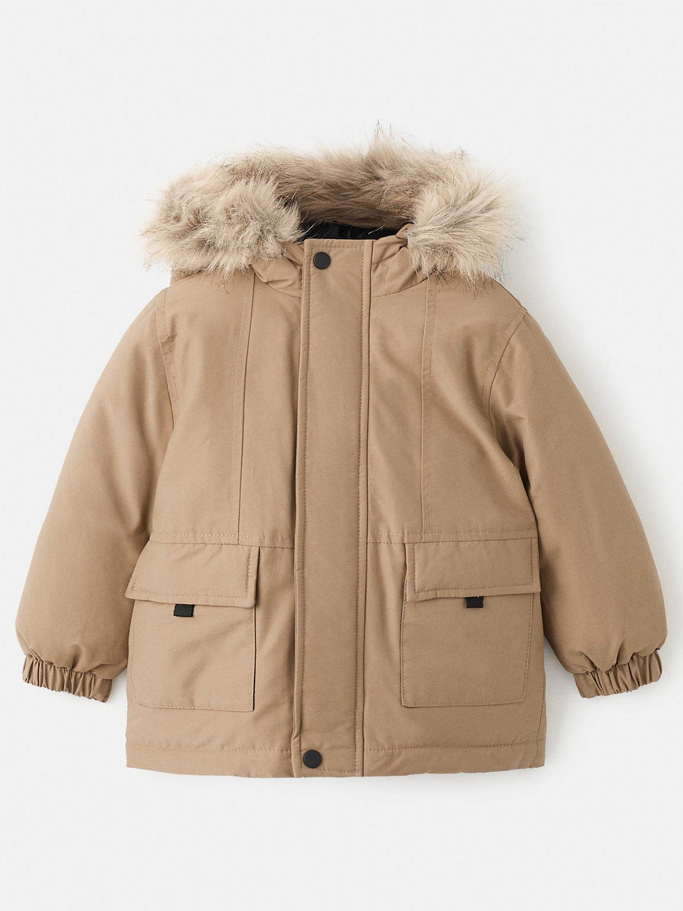 mango-younger-boys-faux-fur-trim-coat-brown