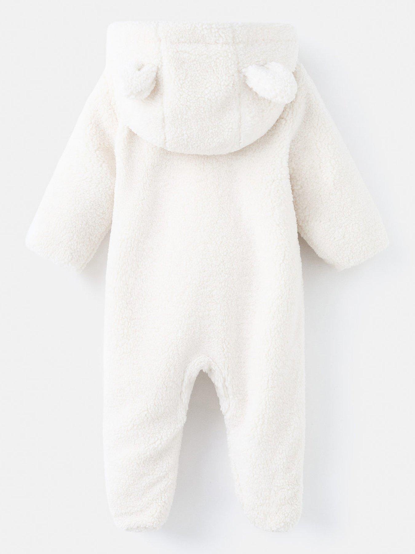 Image 2 of 4 of Mango Baby Unisex Borg Pramsuit - Cream