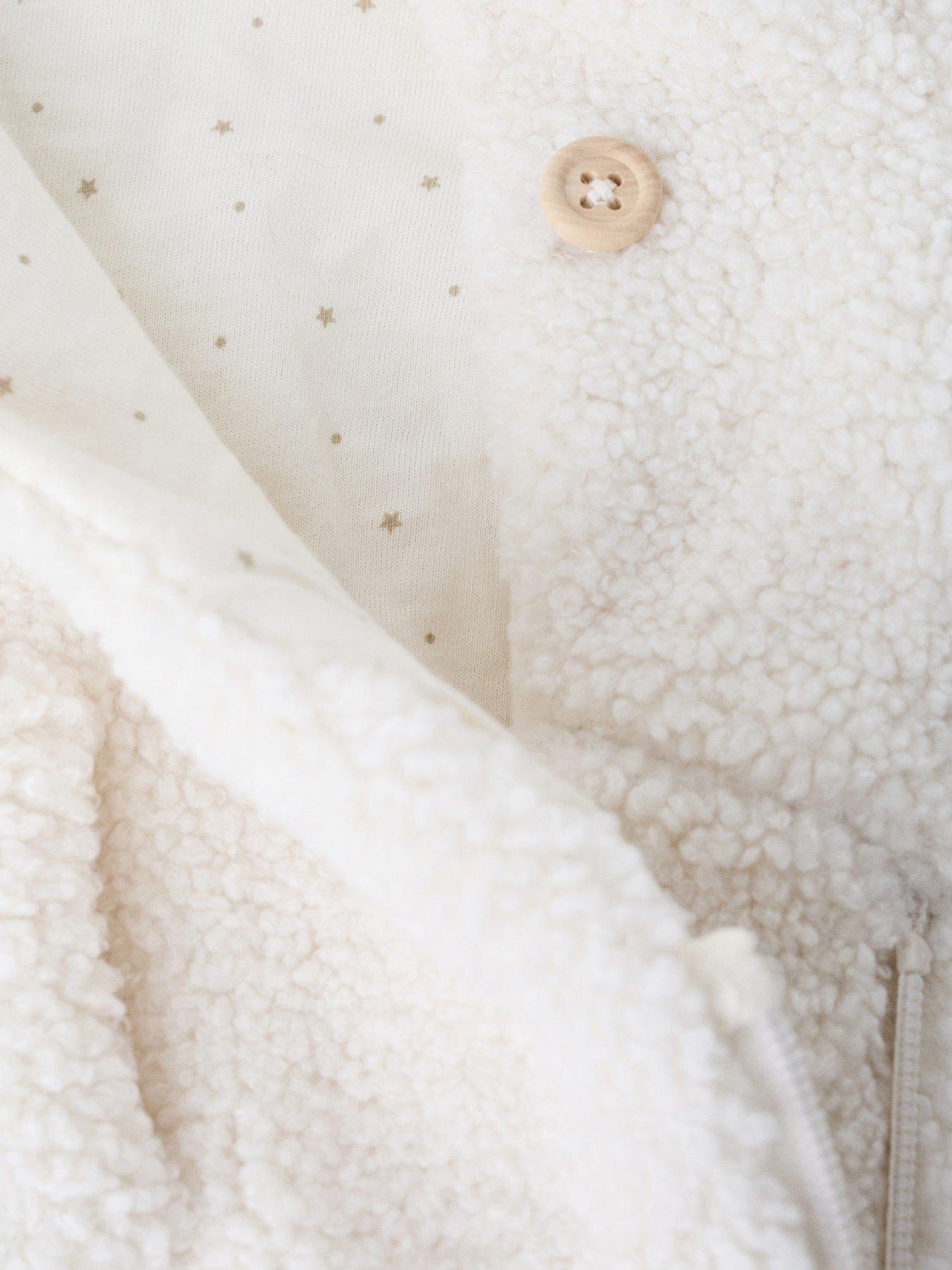 Image 4 of 4 of Mango Baby Unisex Borg Pramsuit - Cream