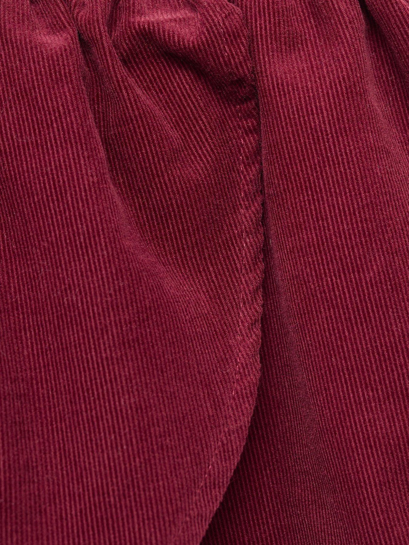 Image 5 of 5 of Mango Younger Girls Cord Wrap Over Skirt - Dark Red