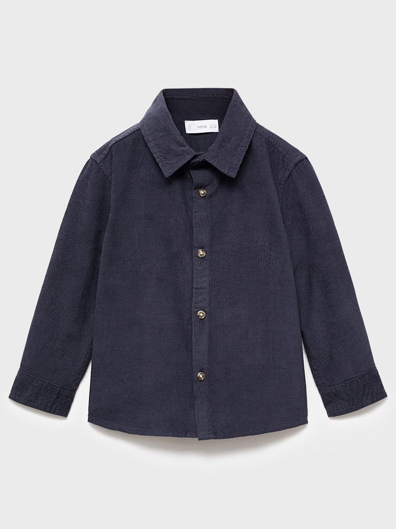 Mango Younger Boys Cord Long Sleeve Shirt - Navy