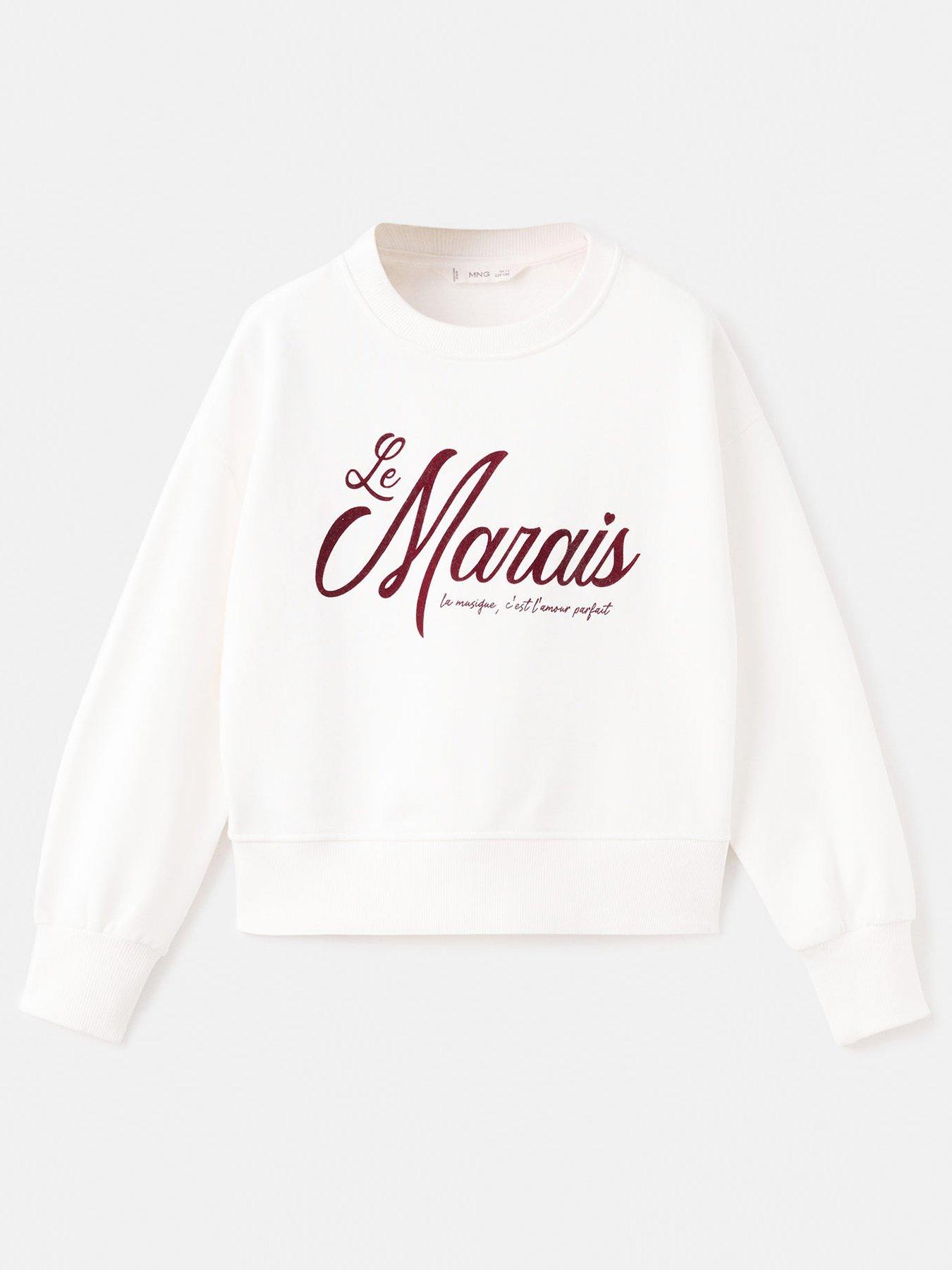 Image 2 of 5 of Mango Girls Marais Sweatshirt - Light Cream
