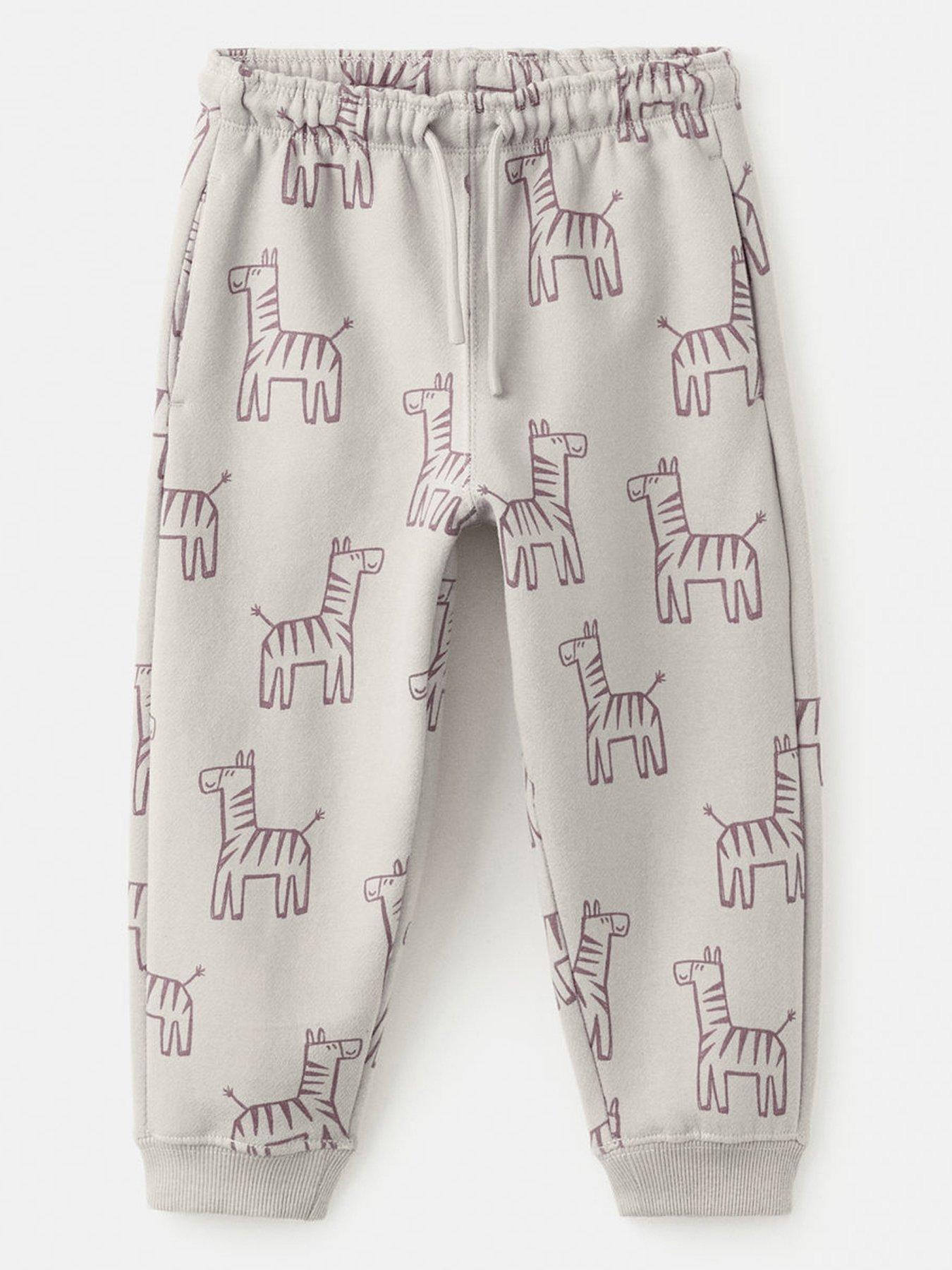 Mango Younger Boys Giraffe Print Co-Ord Joggers - Beige