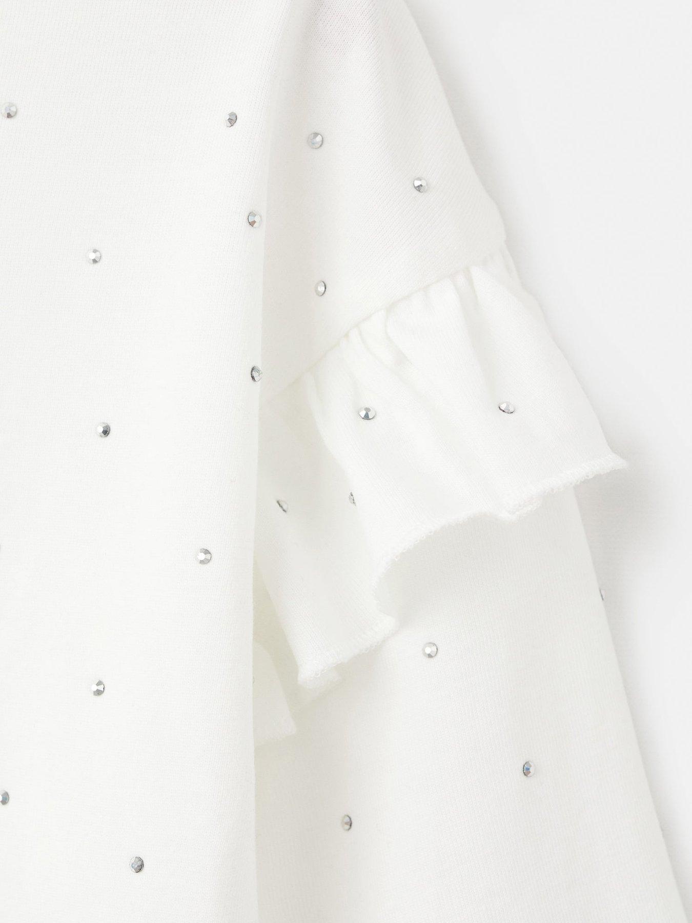  image of mango-girls-rhinestone-long-sleeve-t-shirt-white