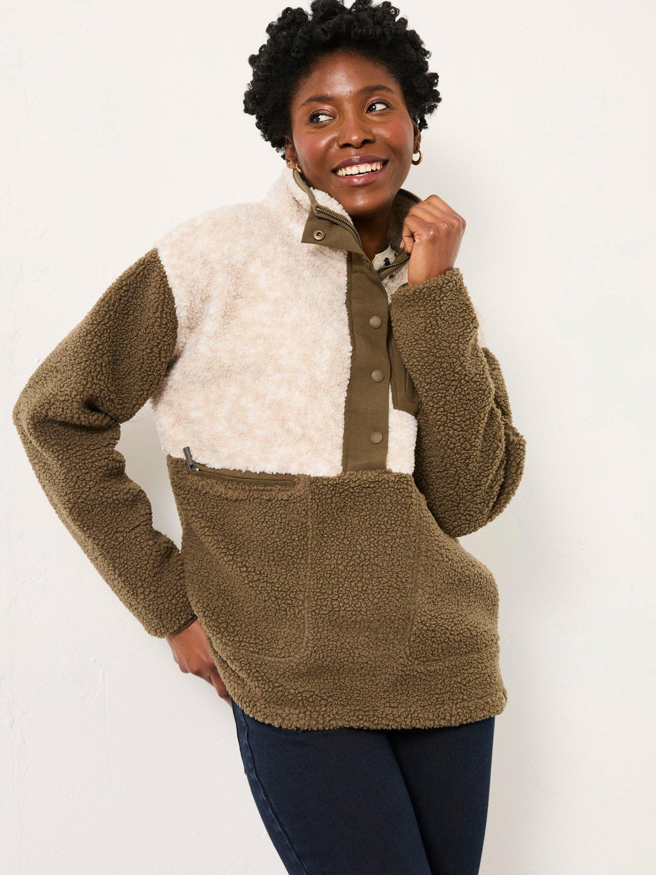 FatFace Lucy Colour Block Fleece - Olive Green