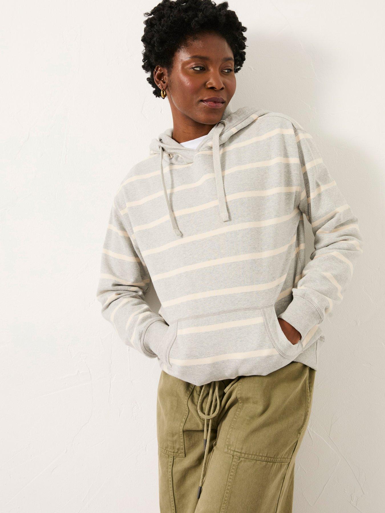 Image 1 of 6 of FatFace Izzy Stripe Hoody - Grey
