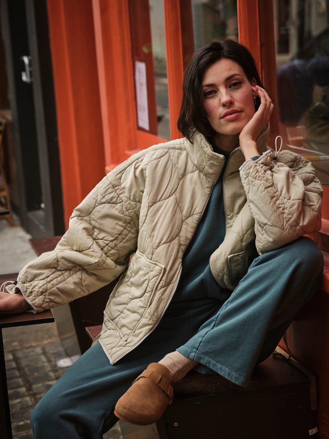 Image 1 of 5 of FatFace Maja Quilted Jacket - Light Green