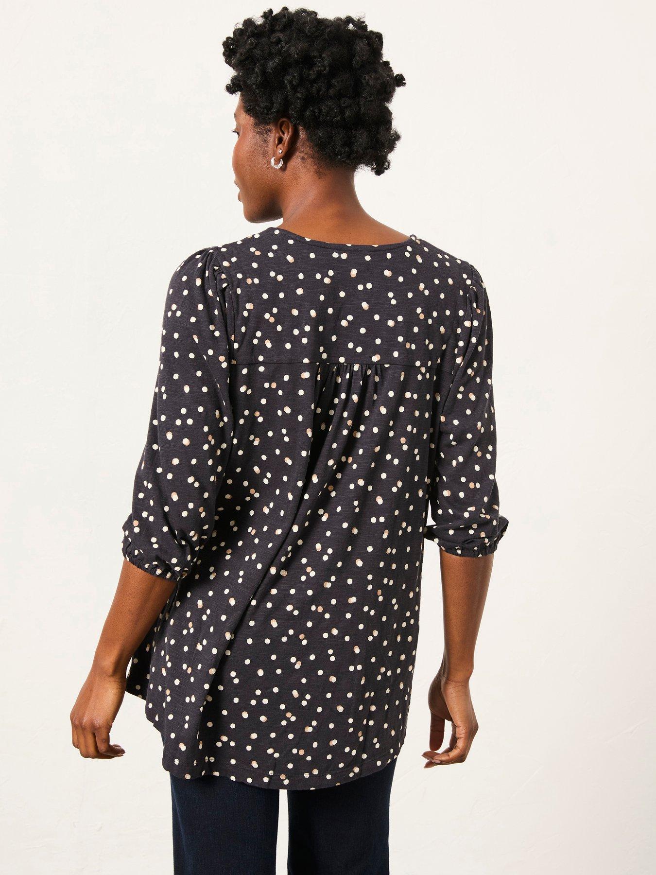  image of fatface-enya-spot-tunic-black