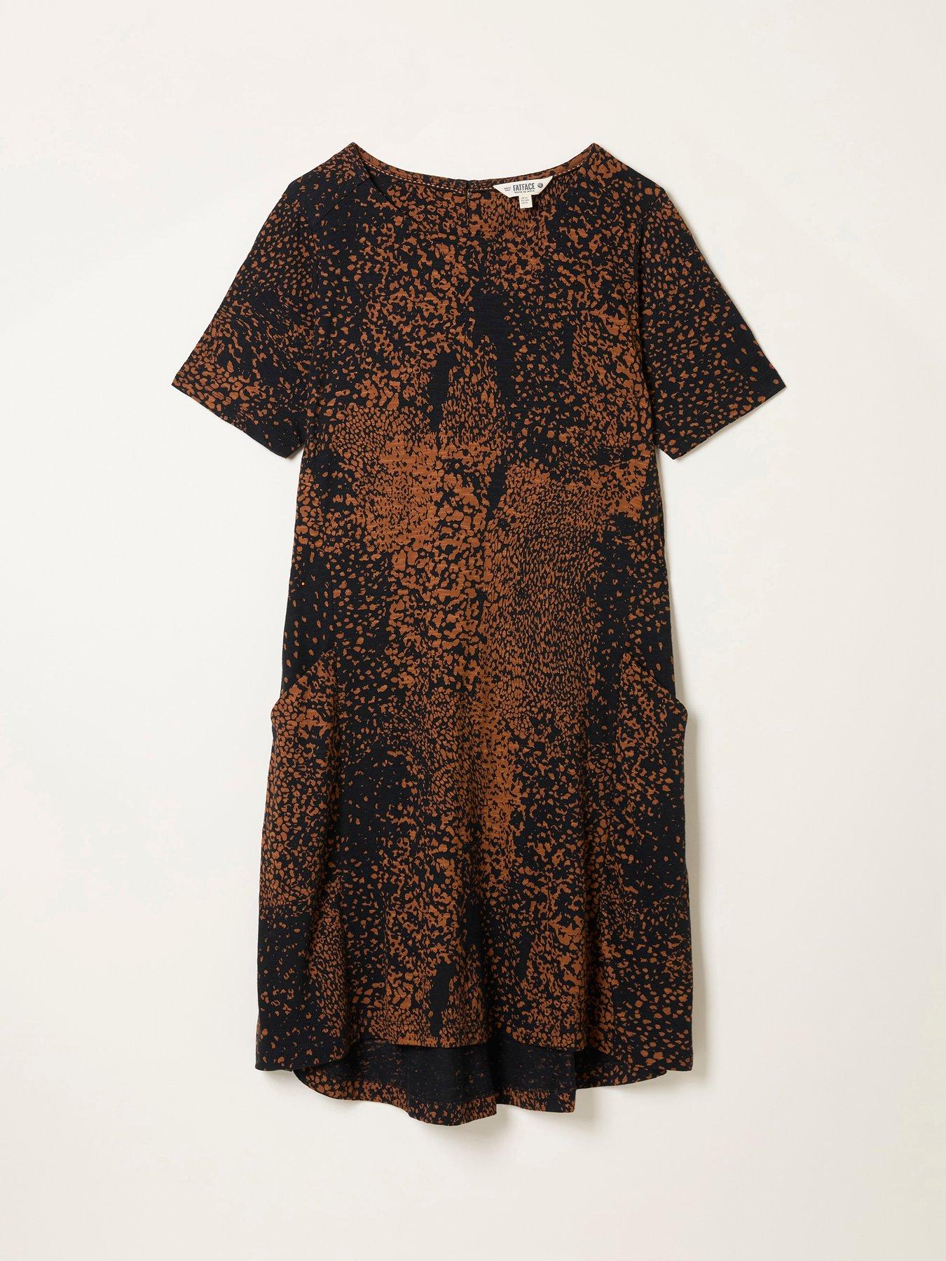 Image 5 of 5 of FatFace Simone Animal Dress - Black