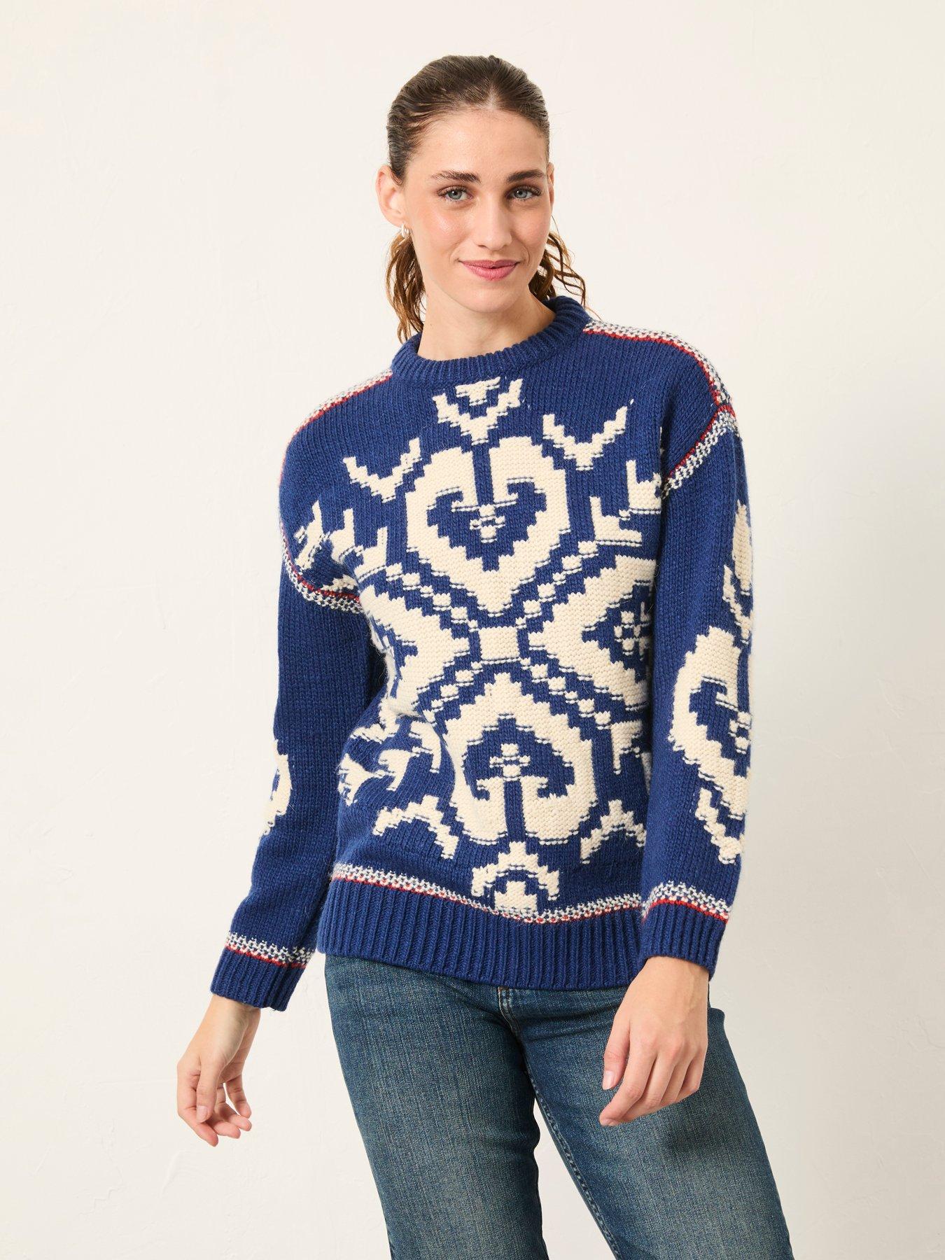  image of fatface-aspen-jumper-cobalt-blue