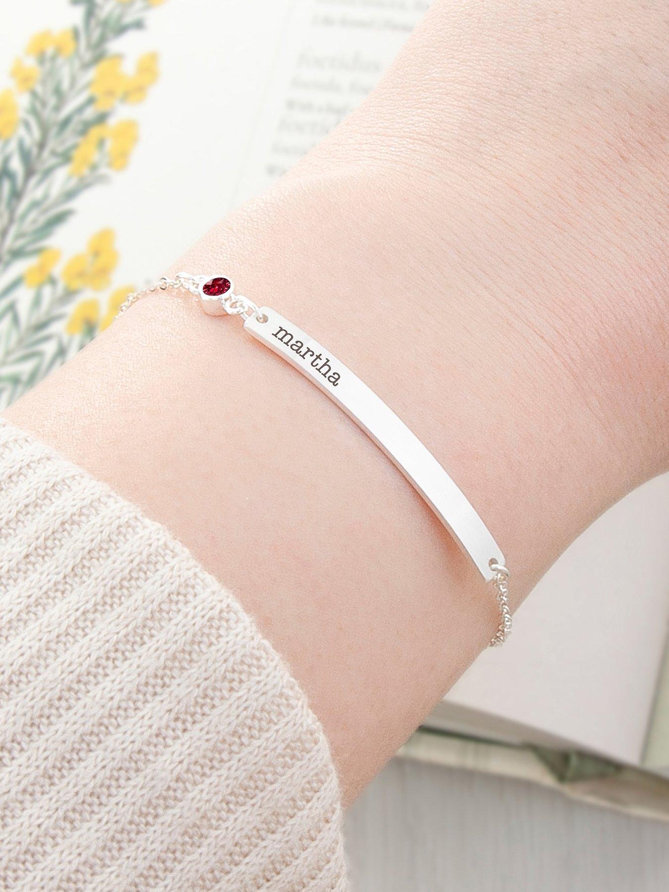 Image 1 of 4 of Treat Republic Personalised Silver Plated Birthstone Crystal Bracelet