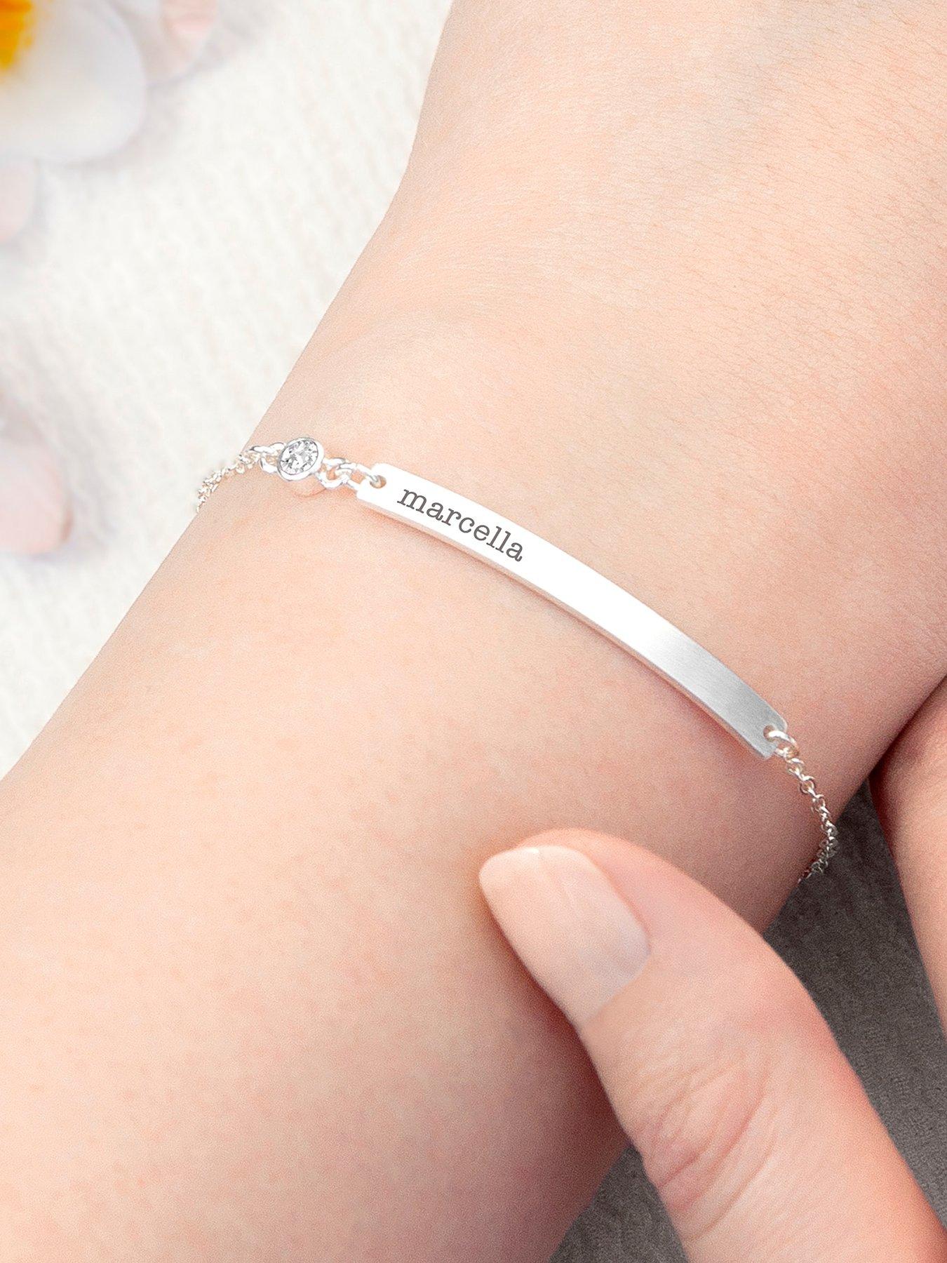 undefined Personalised Silver Plated Birthstone Crystal Bracelet