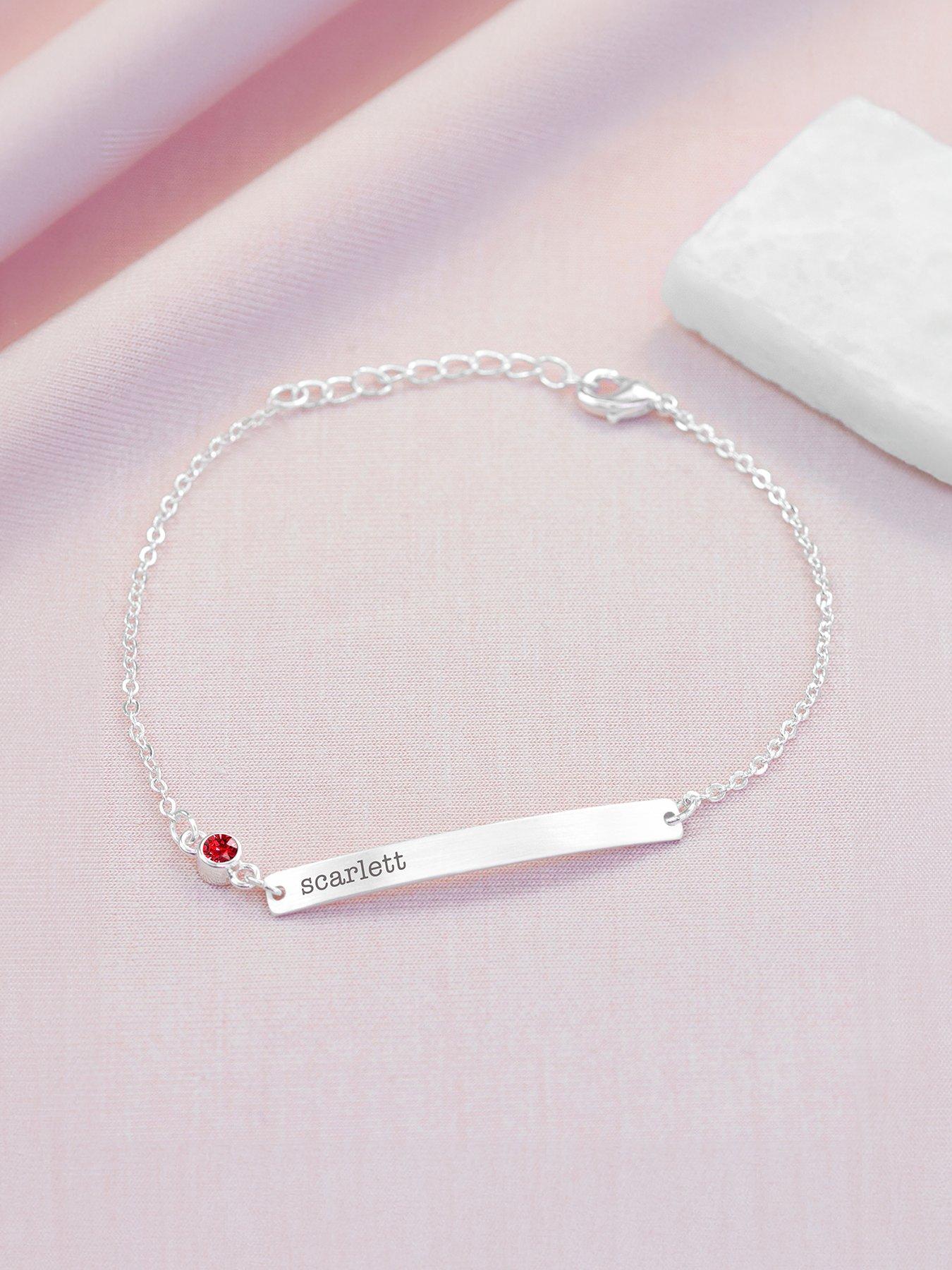 undefined Personalised Silver Plated Birthstone Crystal Bracelet