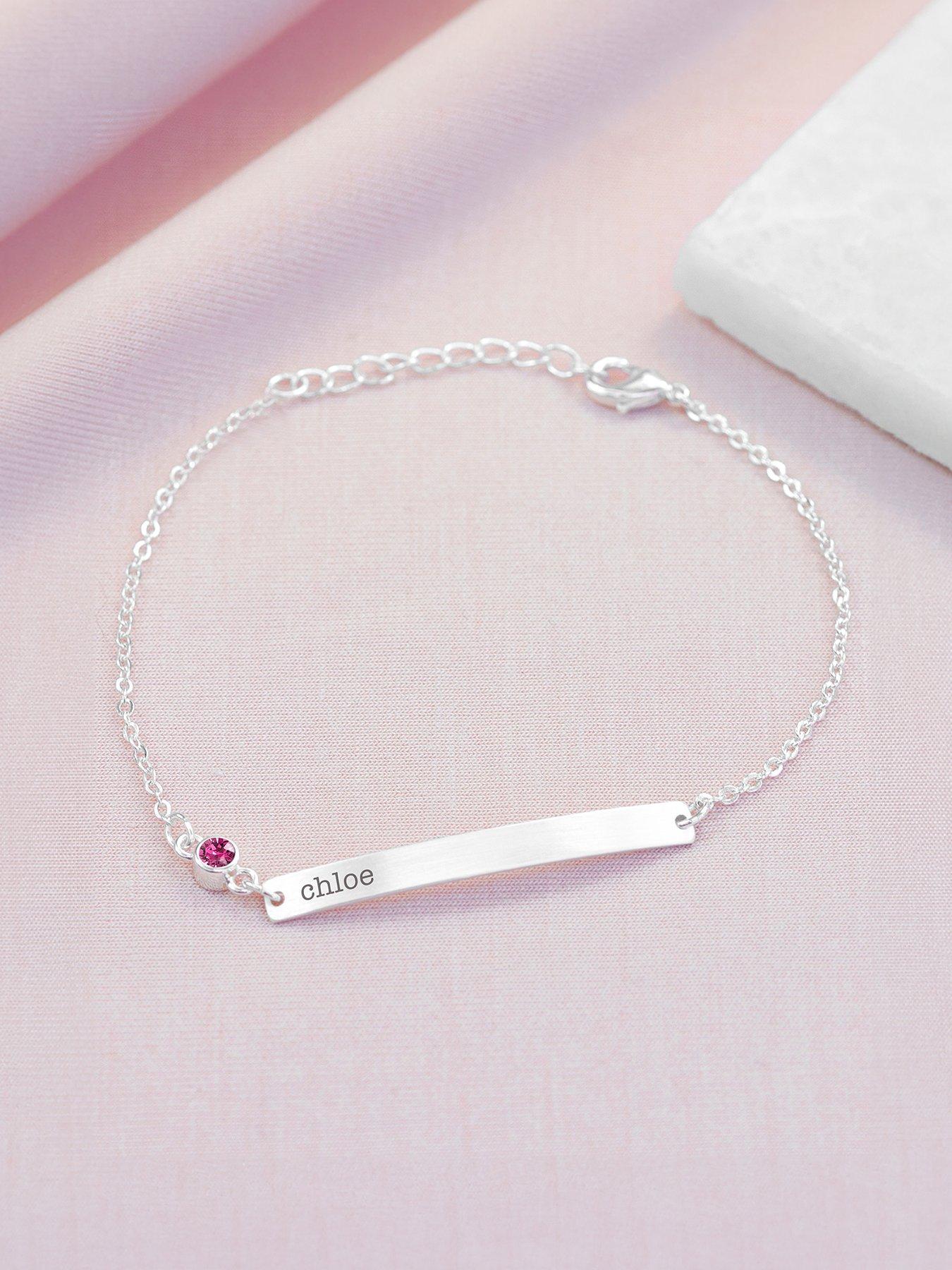 undefined Personalised Silver Plated Birthstone Crystal Bracelet