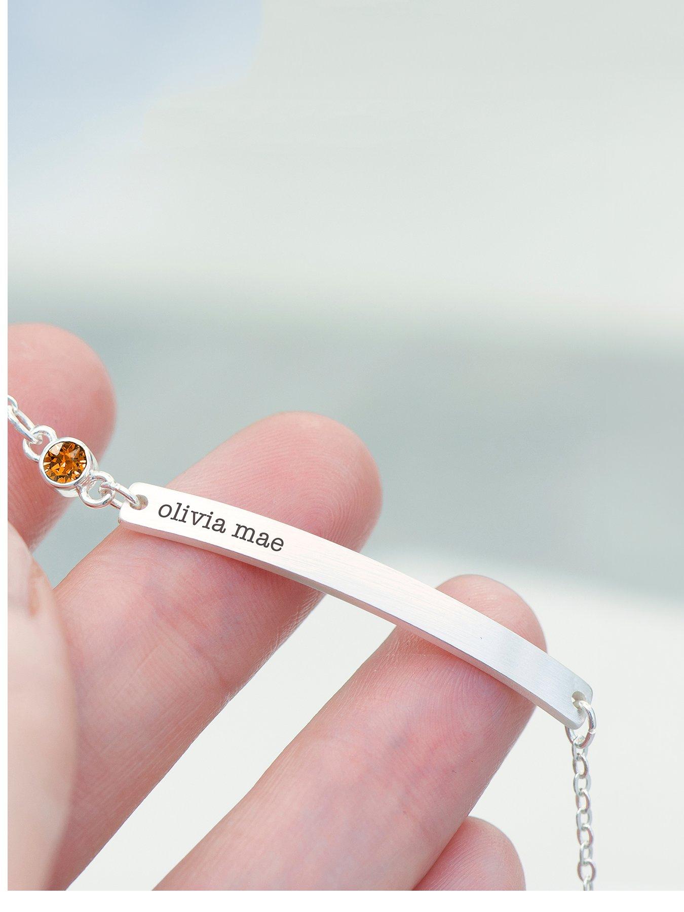undefined Personalised Silver Plated Birthstone Crystal Bracelet