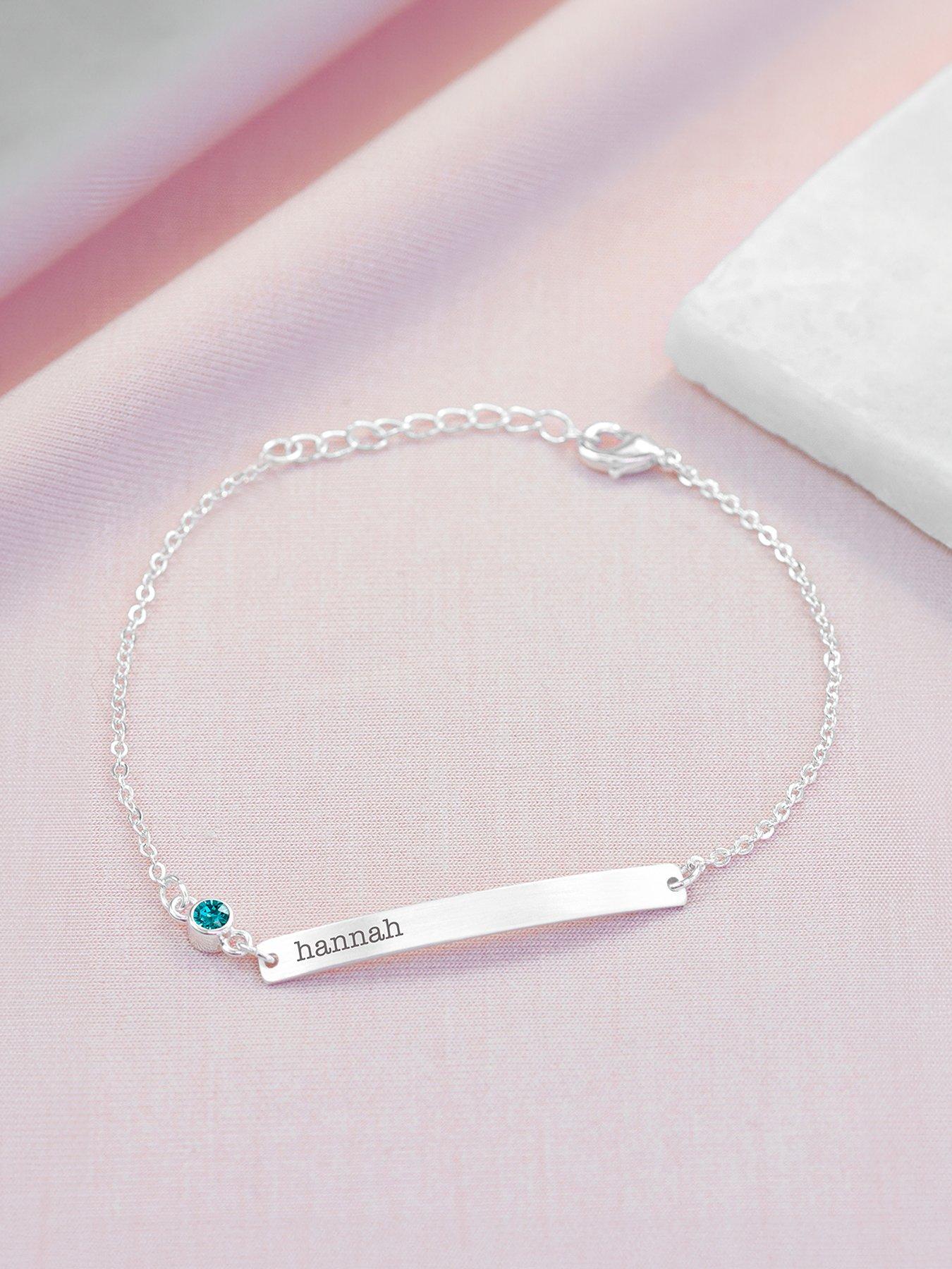undefined Personalised Silver Plated Birthstone Crystal Bracelet
