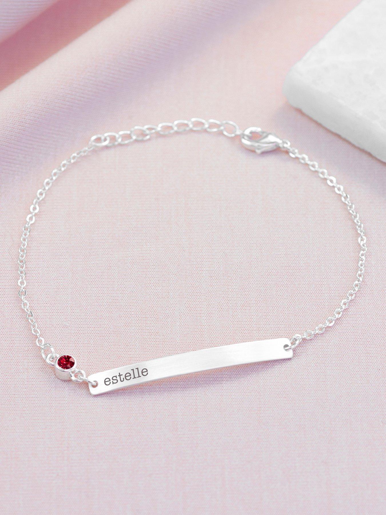 Image 2 of 4 of Treat Republic Personalised Silver Plated Birthstone Crystal Bracelet