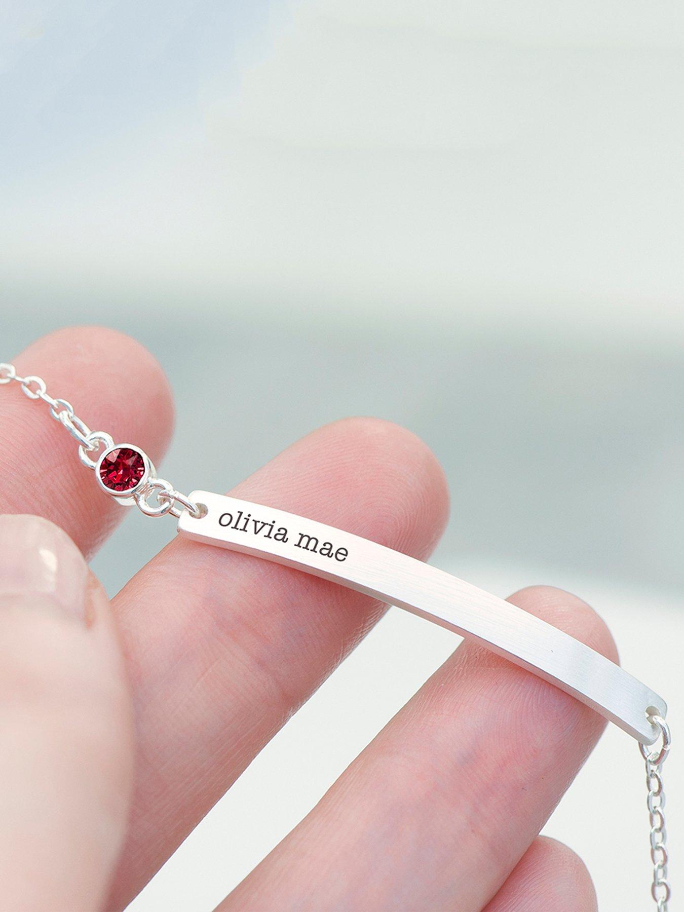 Image 3 of 4 of Treat Republic Personalised Silver Plated Birthstone Crystal Bracelet