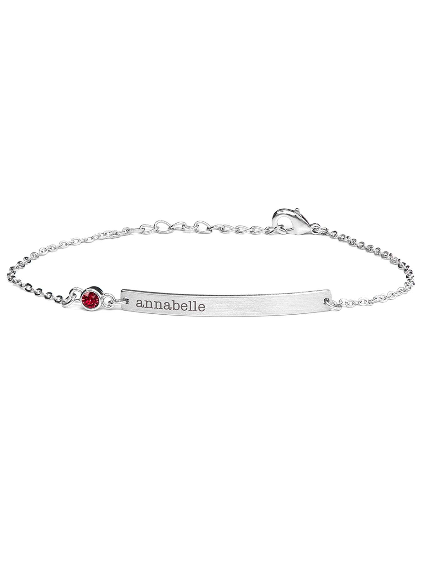 Image 4 of 4 of Treat Republic Personalised Silver Plated Birthstone Crystal Bracelet