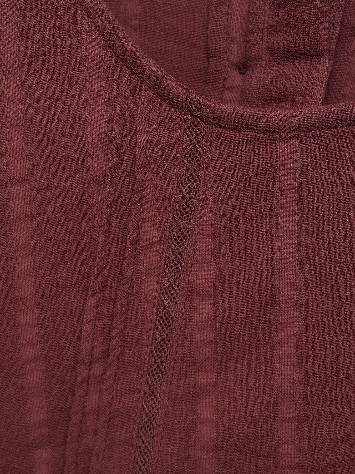  image of mango-girls-long-sleeve-stripe-blouse-dark-red